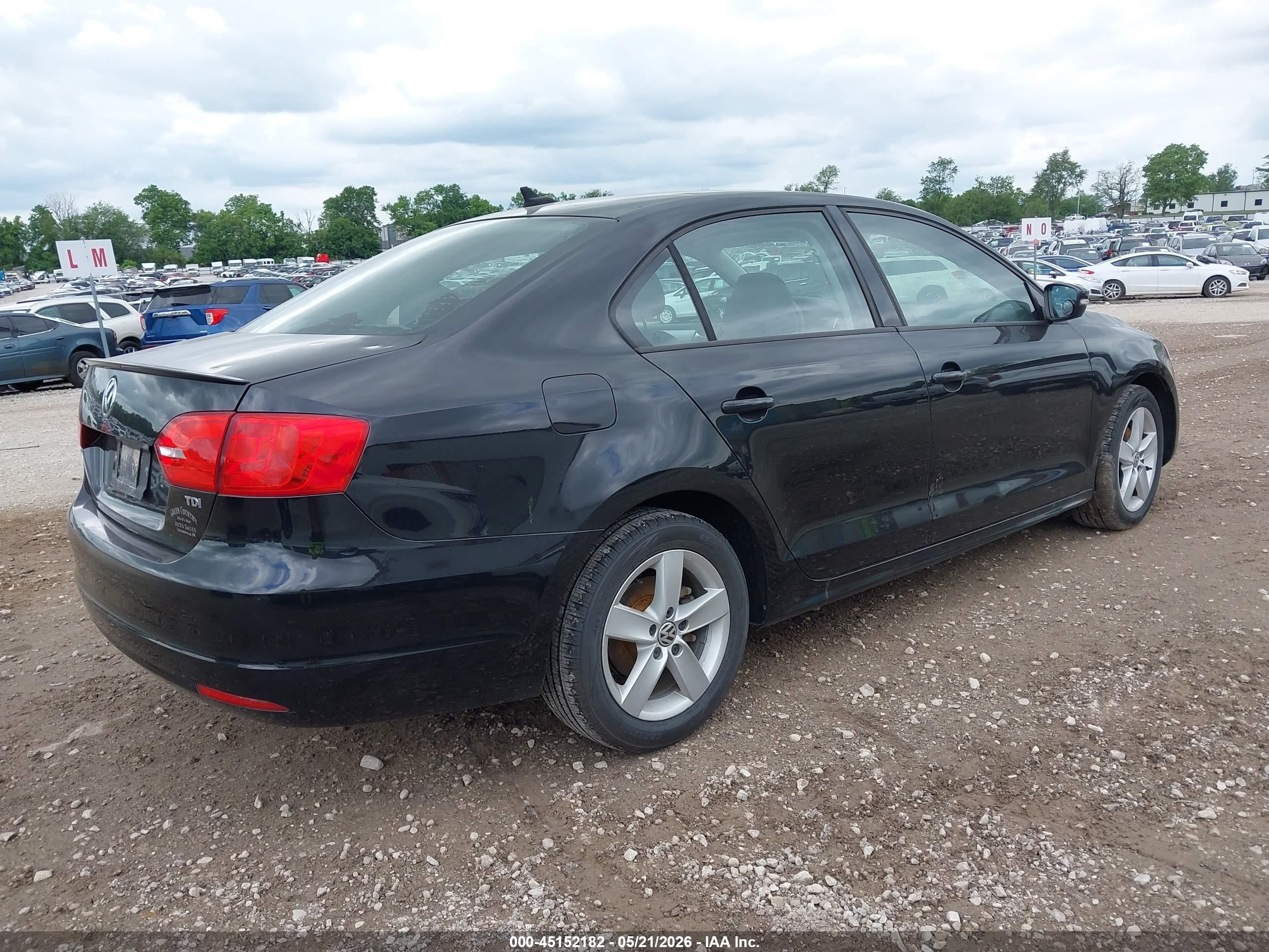 2012 Volkswagen Jetta 2.0l Tdi Black vin: 3VW3L7AJ6CM066121