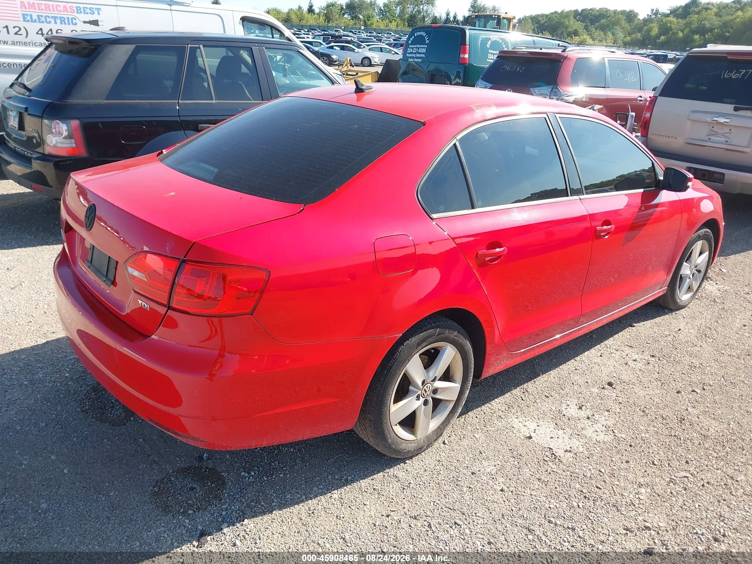 2012 Volkswagen Jetta 2.0l Tdi Red vin: 3VW3L7AJ6CM398432