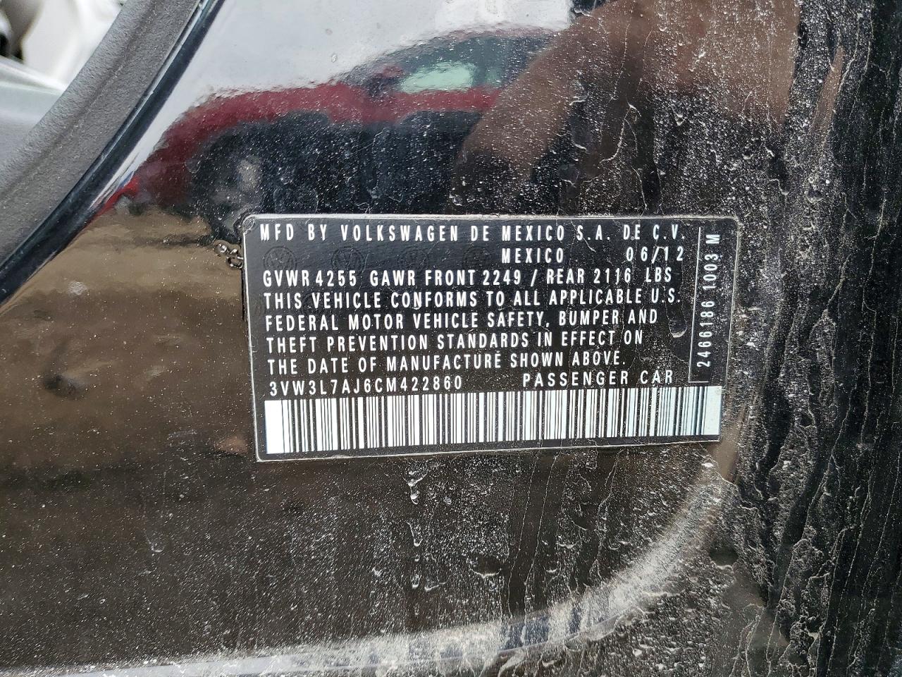 2012 Volkswagen Jetta Tdi Черный vin: 3VW3L7AJ6CM422860