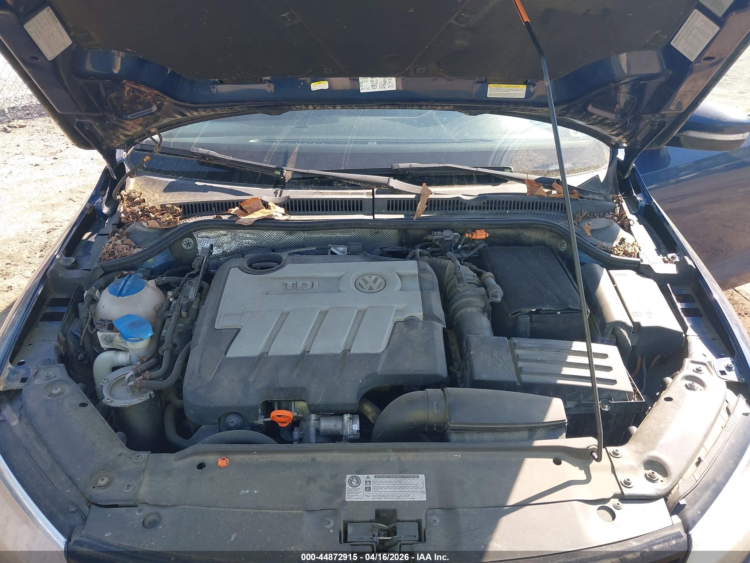 2012 Volkswagen Jetta 2.0l Tdi Blue vin: 3VW3L7AJ7CM471307