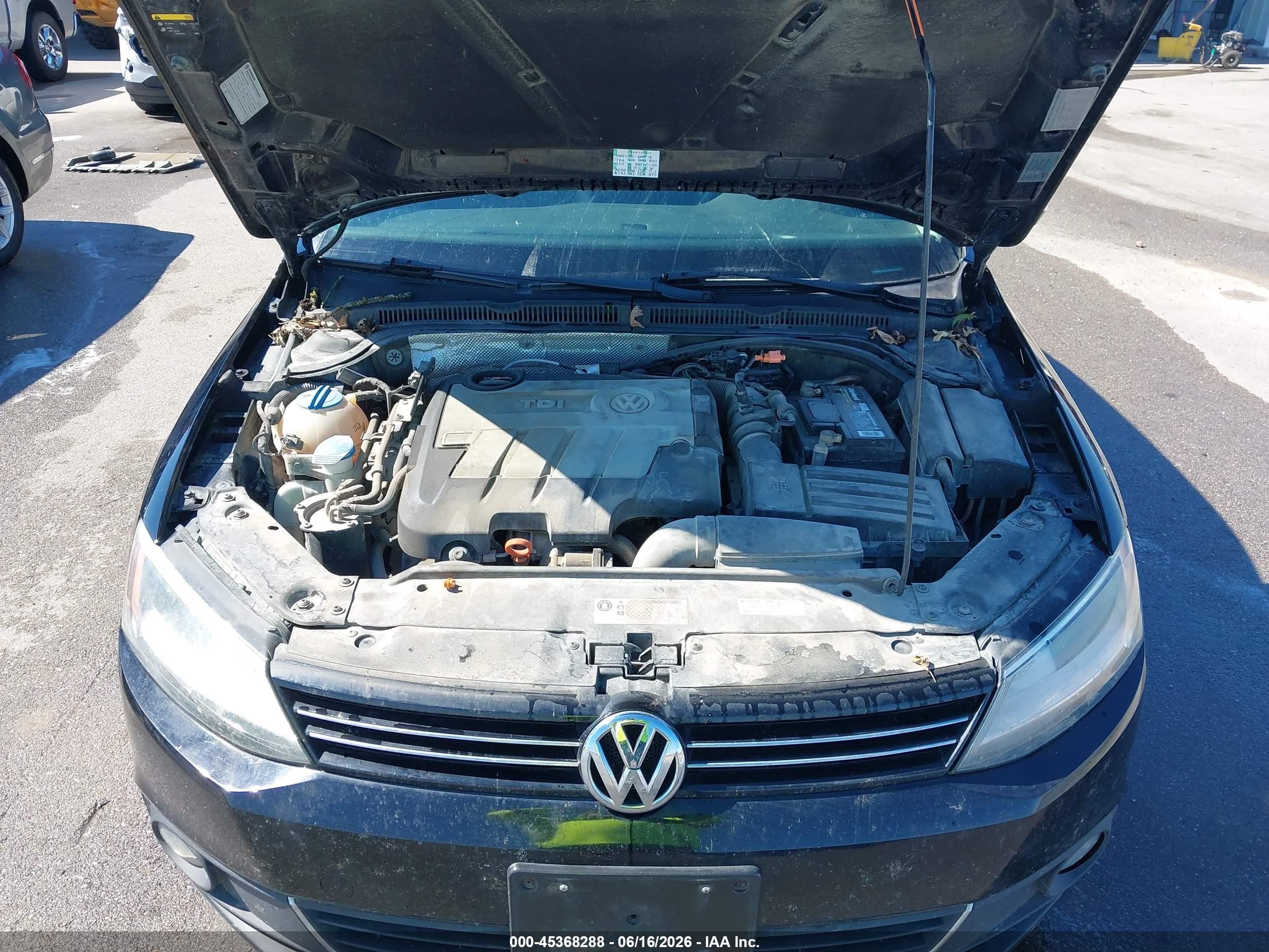 2013 Volkswagen Jetta 2.0l Tdi Black vin: 3VW3L7AJ7DM270587