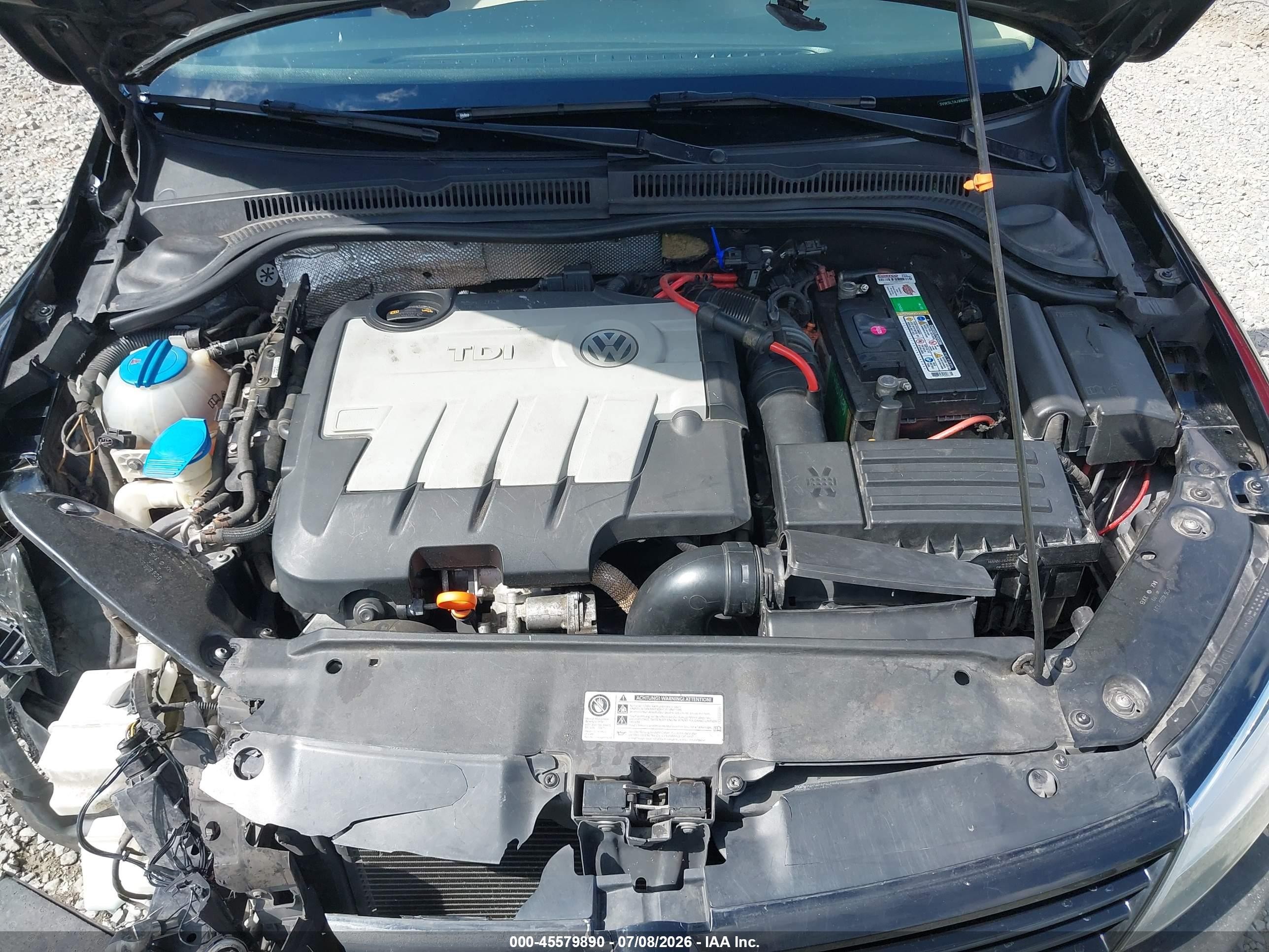 2011 Volkswagen Jetta 2.0l Tdi Black vin: 3VW3L7AJ9BM031118