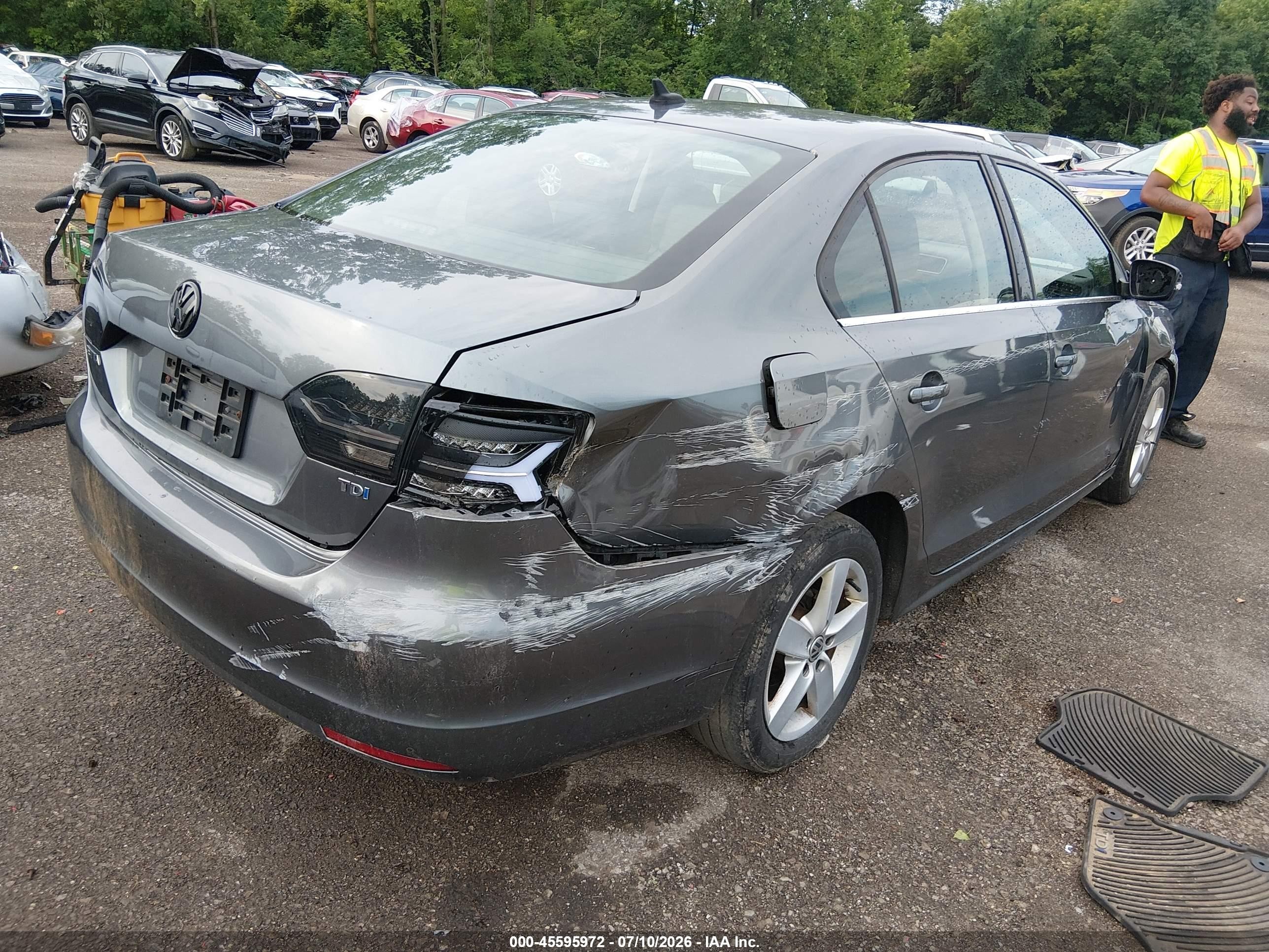 2013 Volkswagen Jetta 2.0l Tdi Gray vin: 3VW3L7AJ9DM443638
