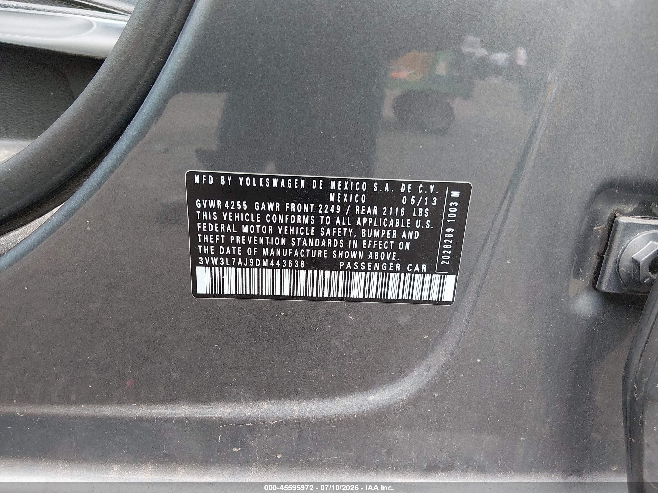 2013 Volkswagen Jetta 2.0l Tdi Gray vin: 3VW3L7AJ9DM443638