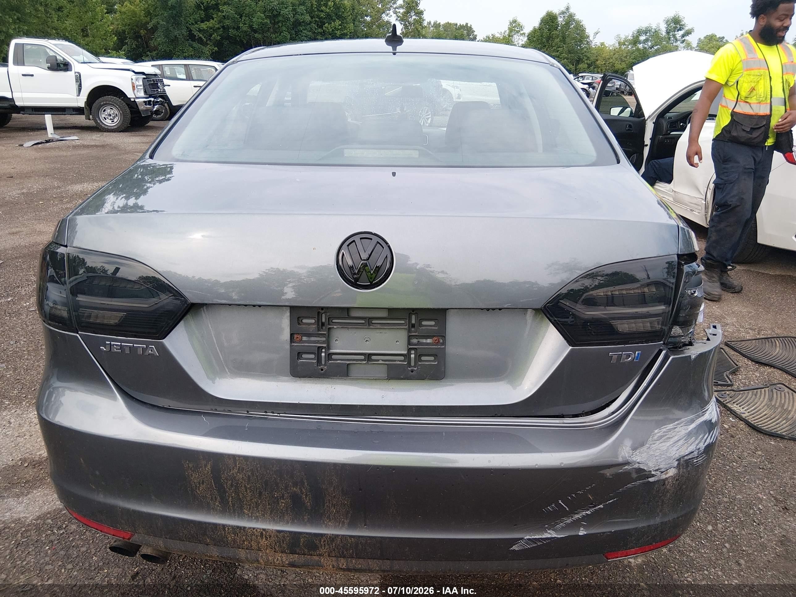 2013 Volkswagen Jetta 2.0l Tdi Gray vin: 3VW3L7AJ9DM443638