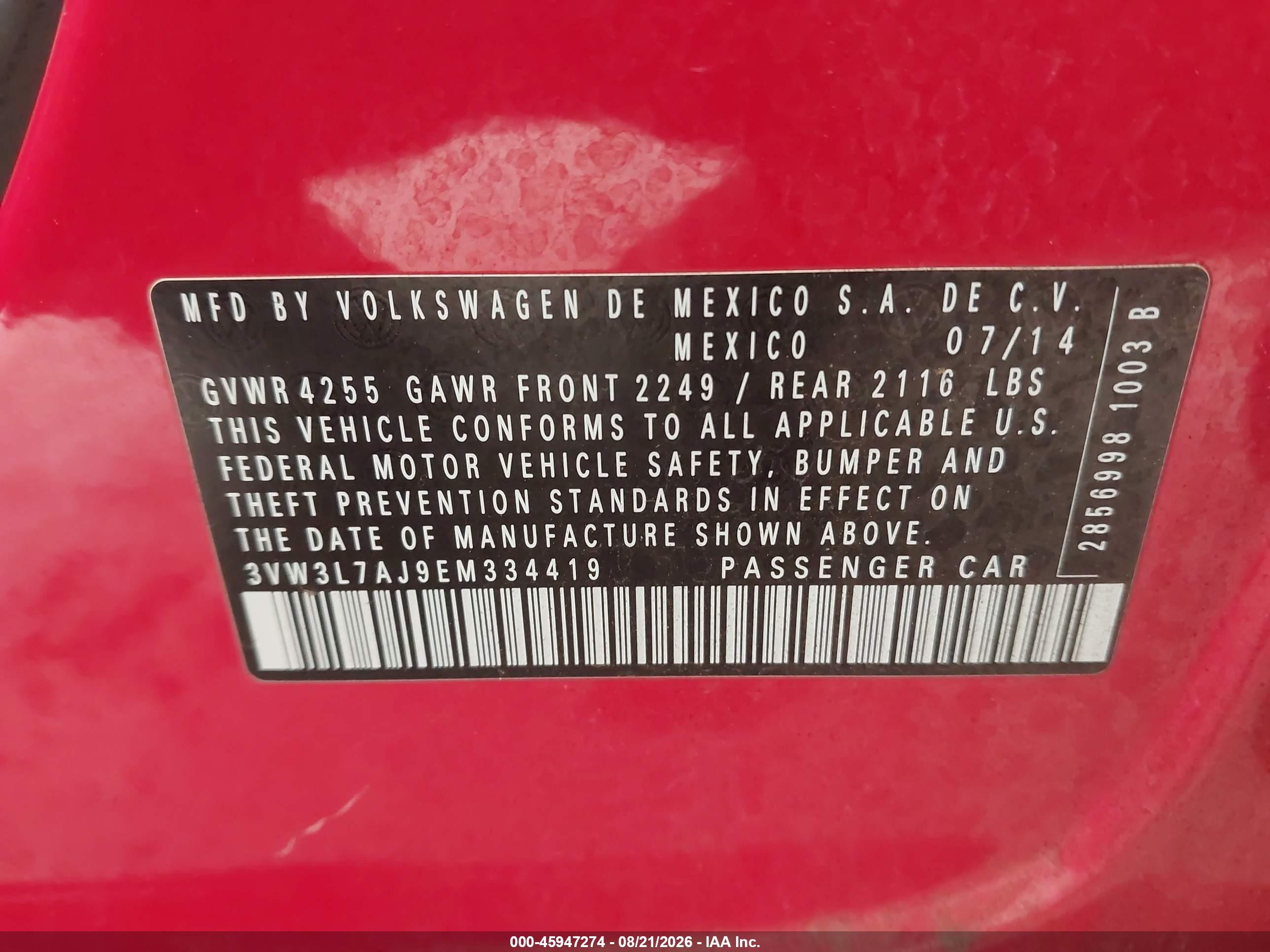 2014 Volkswagen Jetta 2.0l Tdi Value Edition Red vin: 3VW3L7AJ9EM334419
