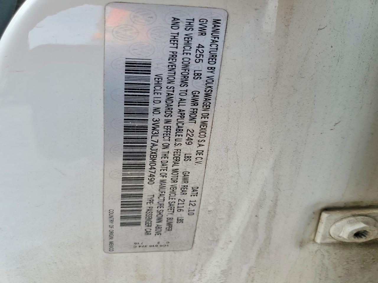 2011 Volkswagen Jetta Tdi Белый vin: 3VW3L7AJXBM047490