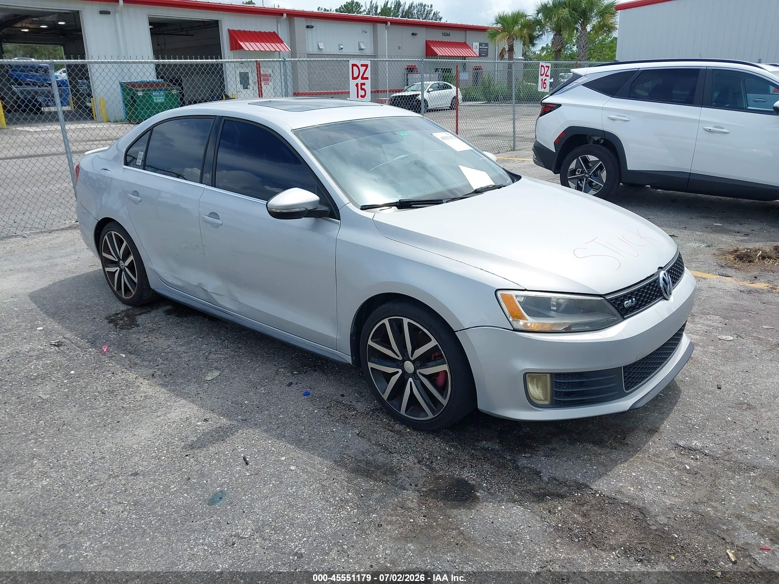 2012 Volkswagen Jetta Gli Autobahn Silver vin: 3VW467AJ0CM463450