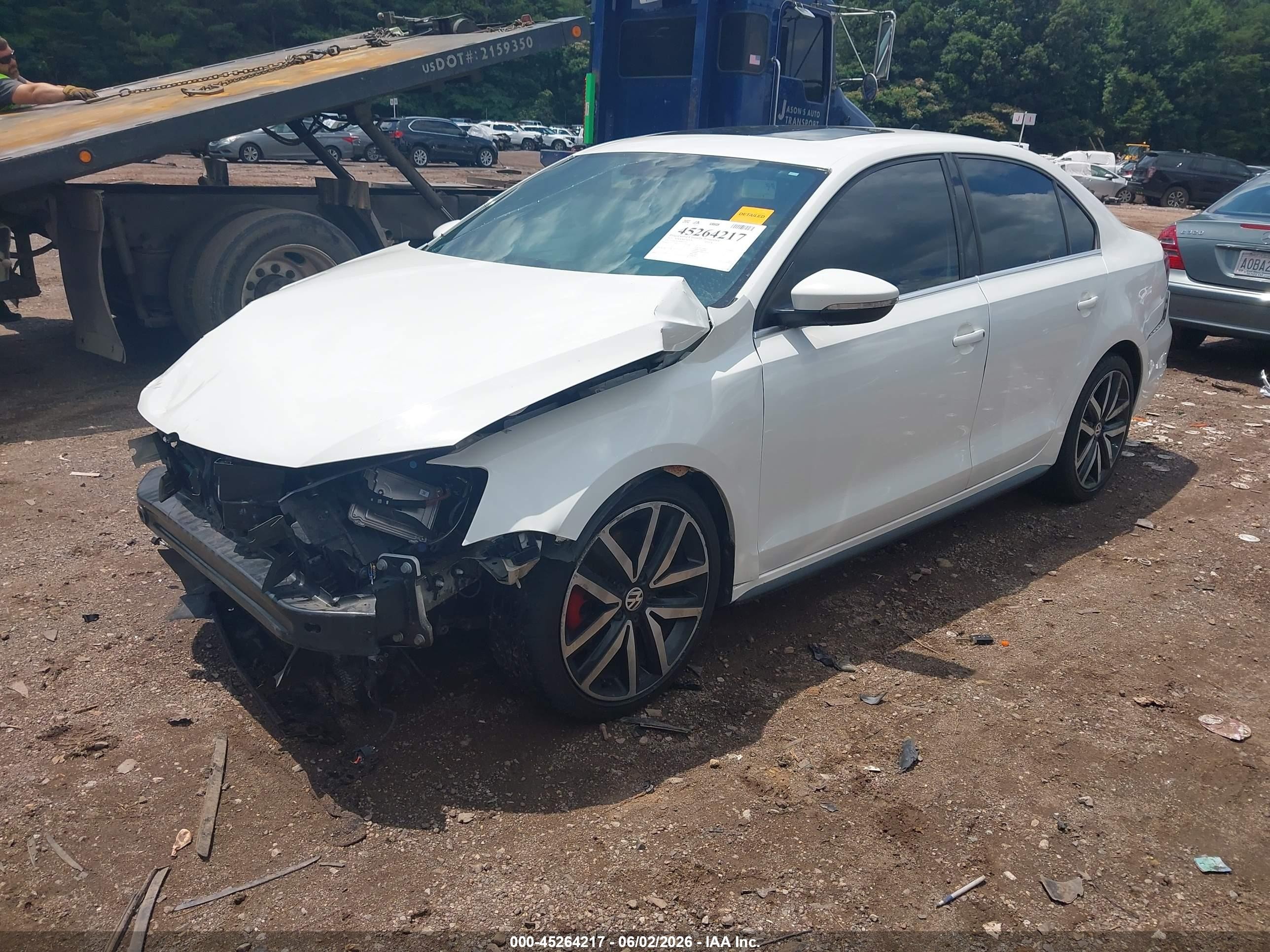 2013 Volkswagen Jetta Gli Autobahn White vin: 3VW467AJ5DM247031