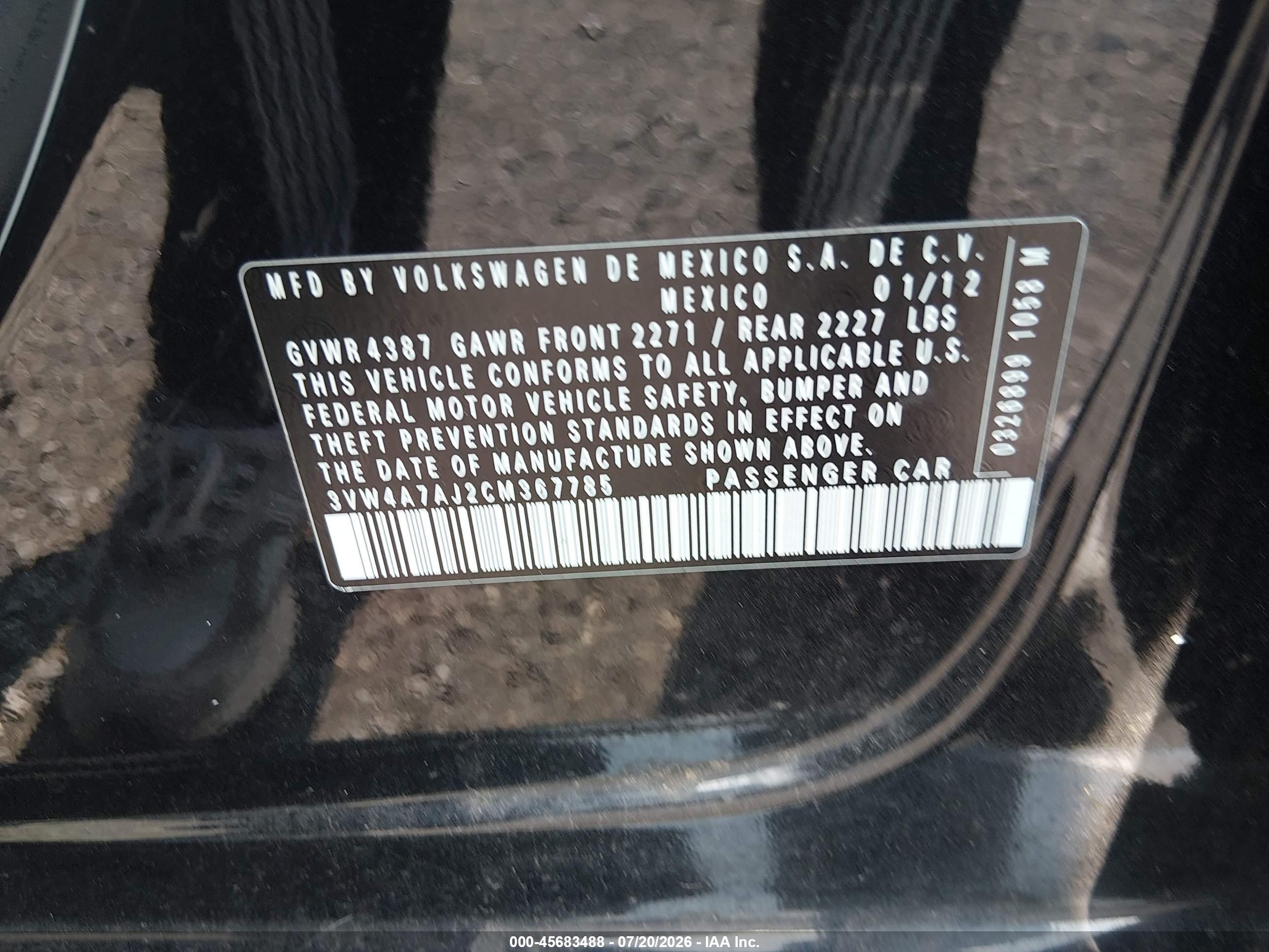 2012 Volkswagen Jetta Gli Черный vin: 3VW4A7AJ2CM367785