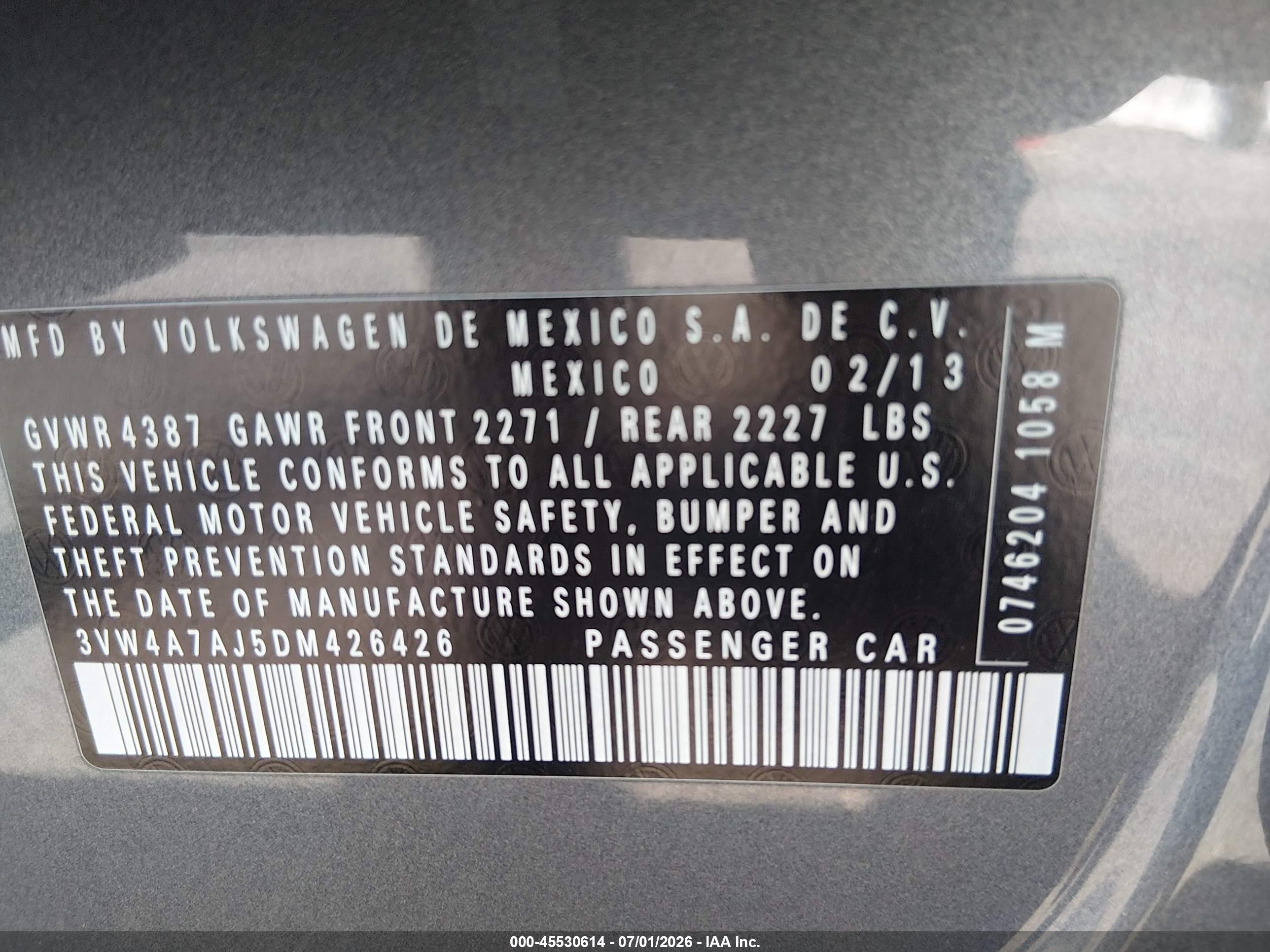 2013 Volkswagen Jetta Gli Autobahn W/nav Gray vin: 3VW4A7AJ5DM426426