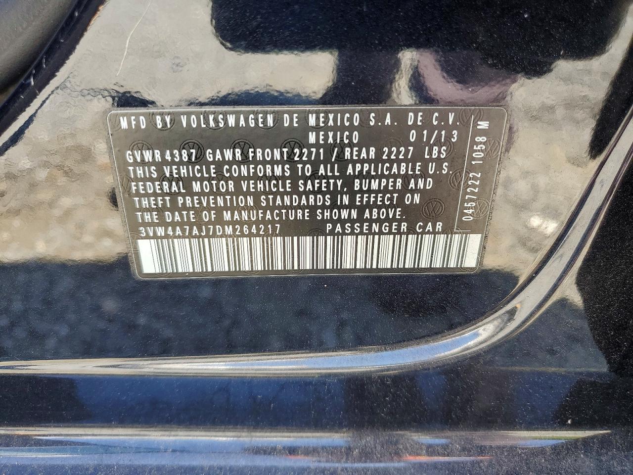 2013 Volkswagen Jetta Gli Black vin: 3VW4A7AJ7DM264217