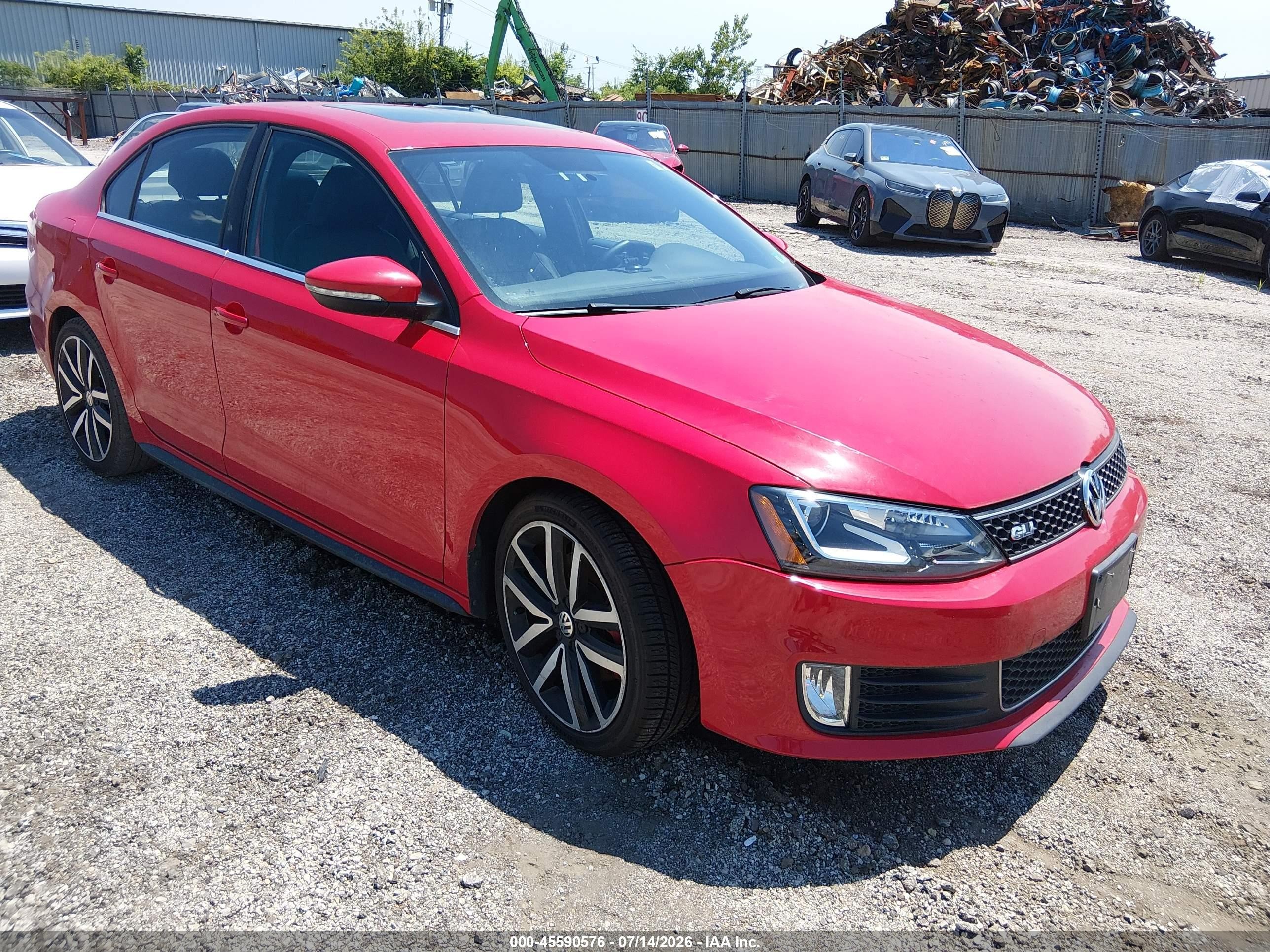 2013 Volkswagen Jetta Gli Autobahn W/nav Red vin: 3VW4A7AJ9DM369177