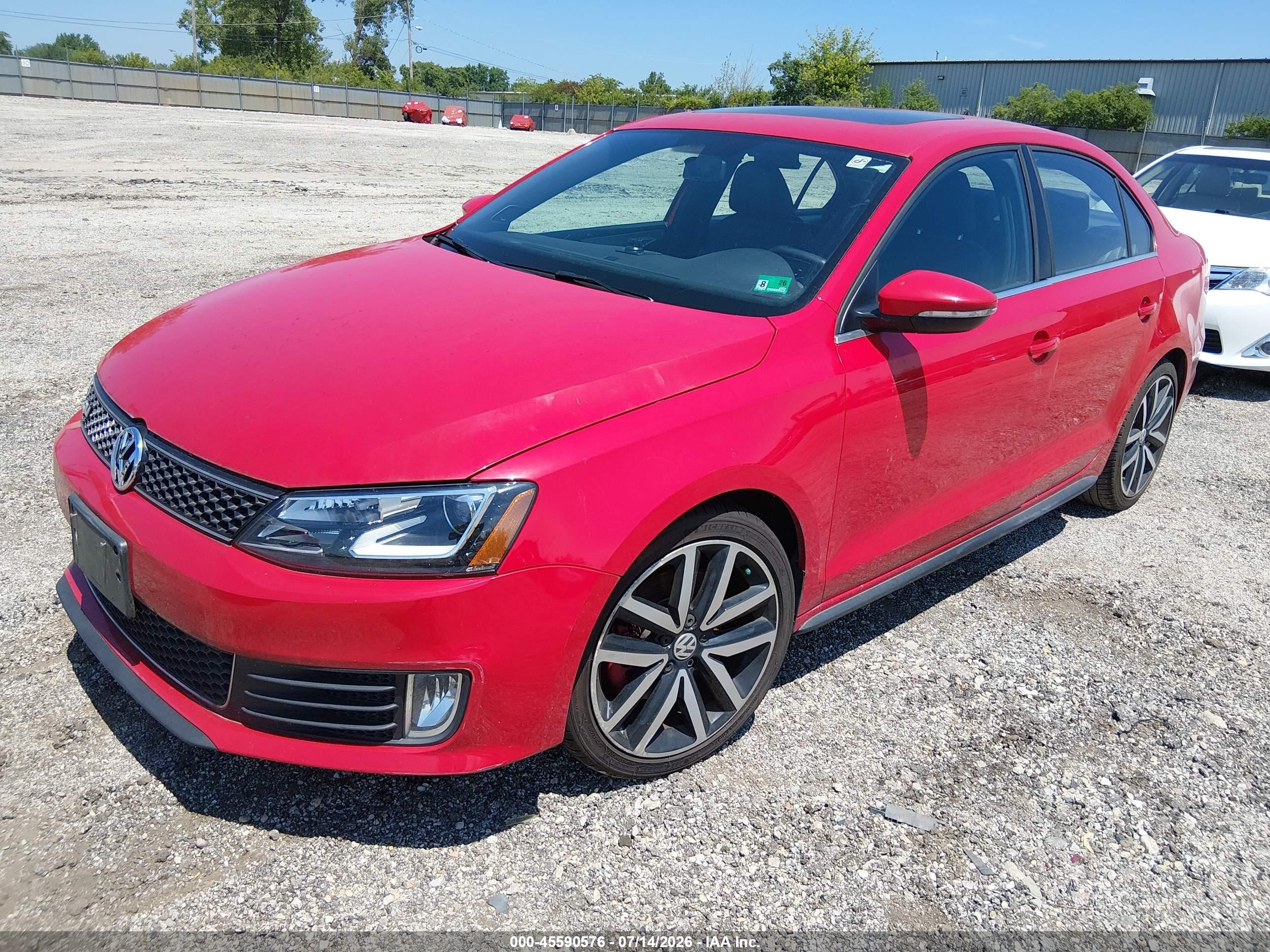 2013 Volkswagen Jetta Gli Autobahn W/nav Red vin: 3VW4A7AJ9DM369177