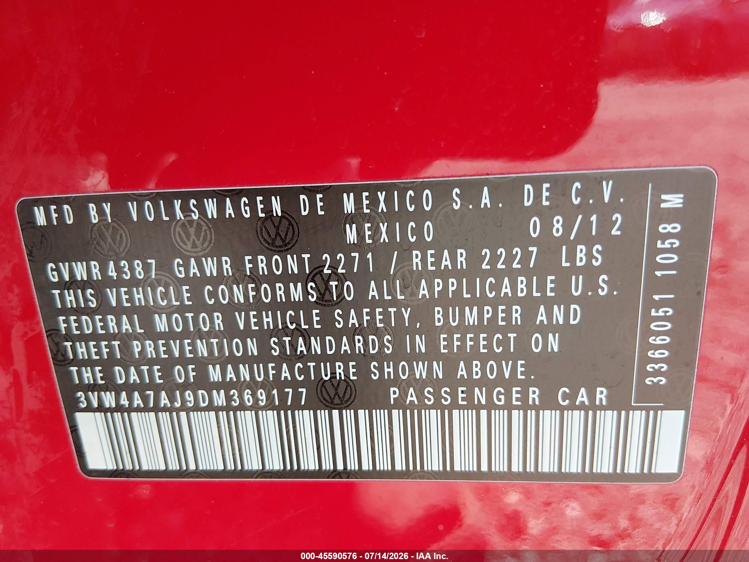 2013 Volkswagen Jetta Gli Autobahn W/nav Red vin: 3VW4A7AJ9DM369177