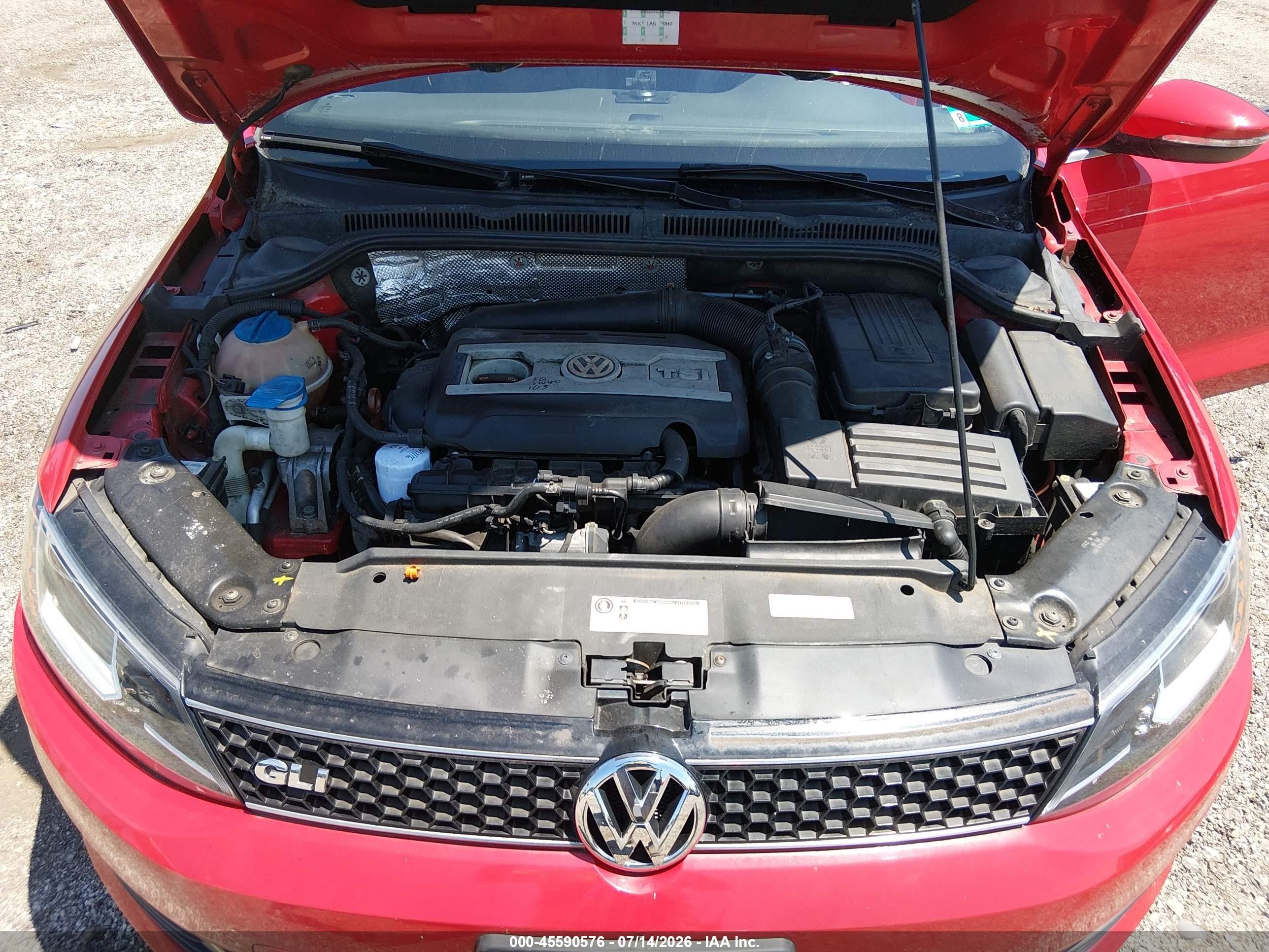 2013 Volkswagen Jetta Gli Autobahn W/nav Red vin: 3VW4A7AJ9DM369177