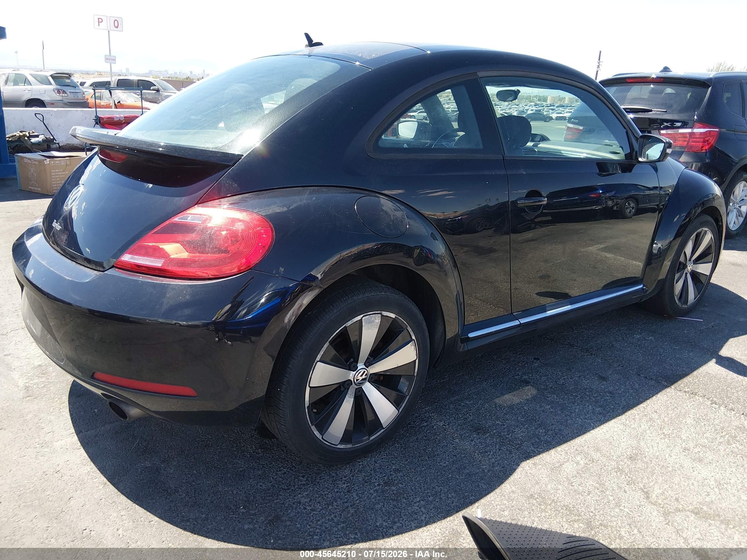 2012 Volkswagen Beetle 2.0t Black vin: 3VW4A7AT7CM657022