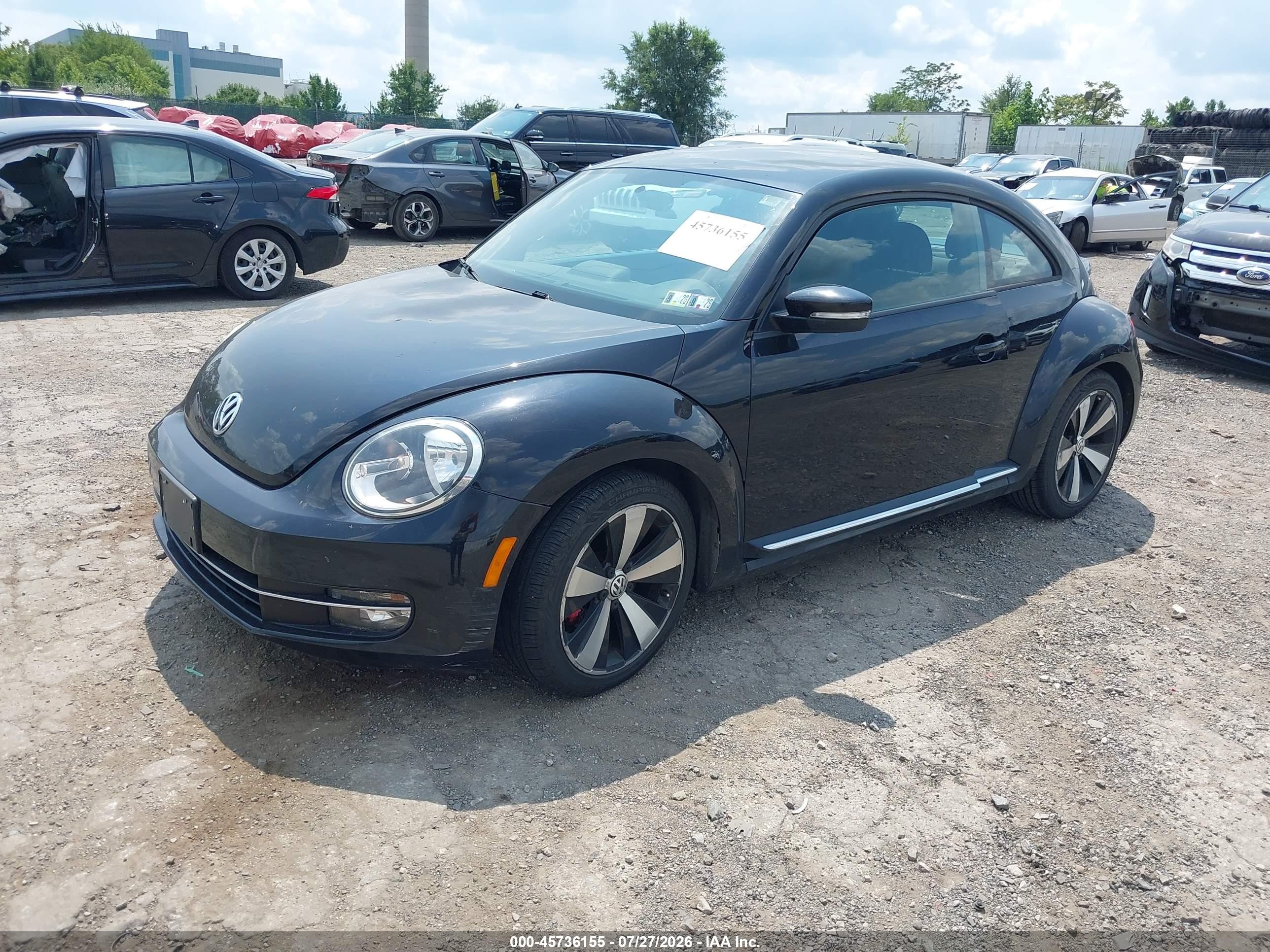 2013 Volkswagen Beetle 2.0t Turbo Black vin: 3VW4A7AT8DM621132