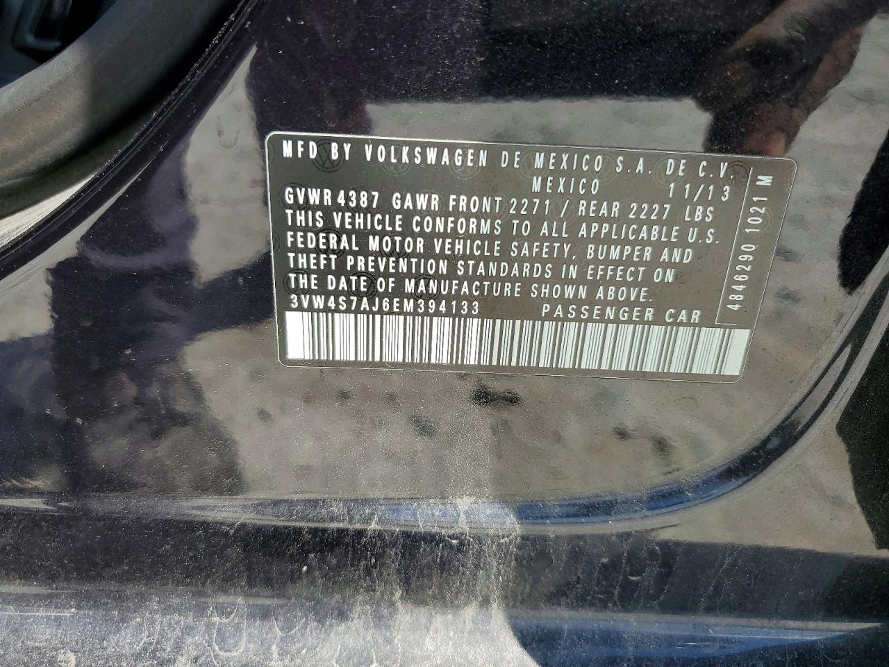 2014 Volkswagen Jetta Gli Black vin: 3VW4S7AJ6EM394133