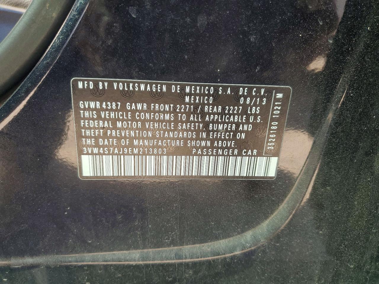 2014 Volkswagen Jetta Gli Black vin: 3VW4S7AJ9EM213803
