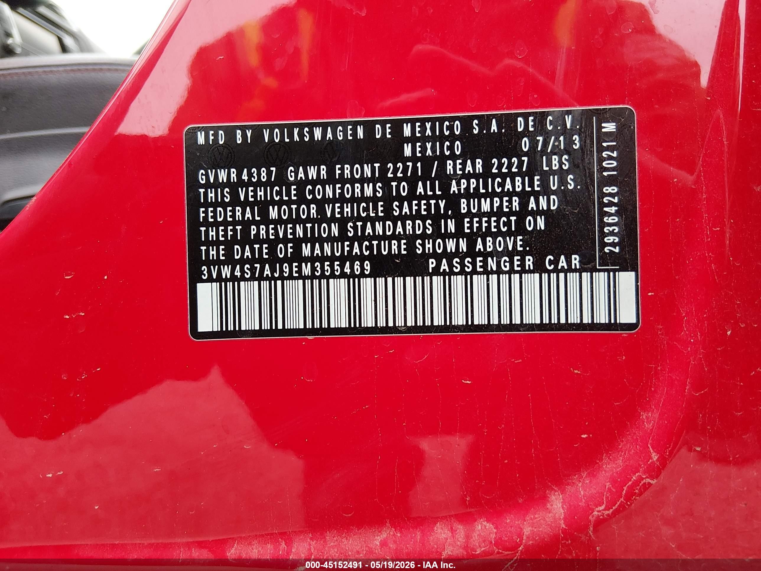 2014 Volkswagen Jetta Gli Autobahn W/nav Red vin: 3VW4S7AJ9EM355469