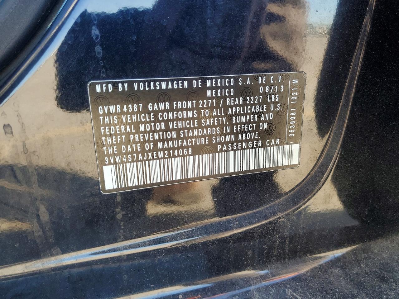 2014 Volkswagen Jetta Gli Black vin: 3VW4S7AJXEM214068