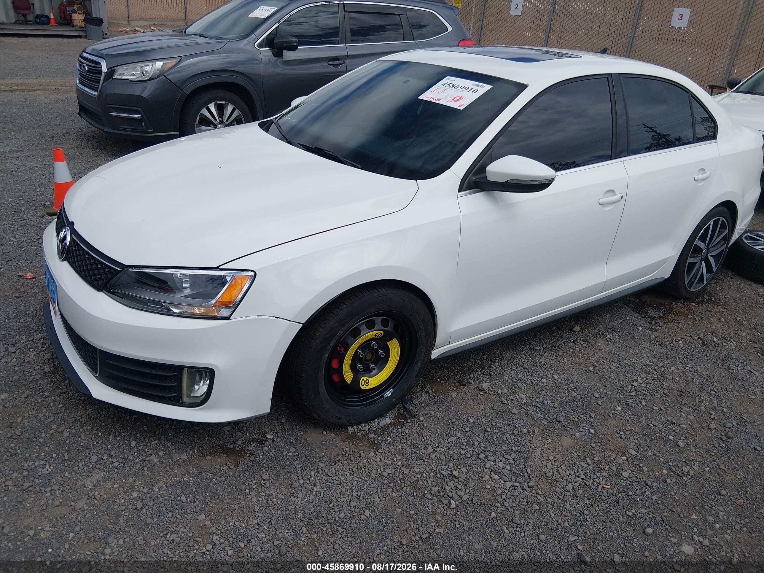 2013 Volkswagen Jetta Gli Autobahn White vin: 3VW4T7AJ0DM310111