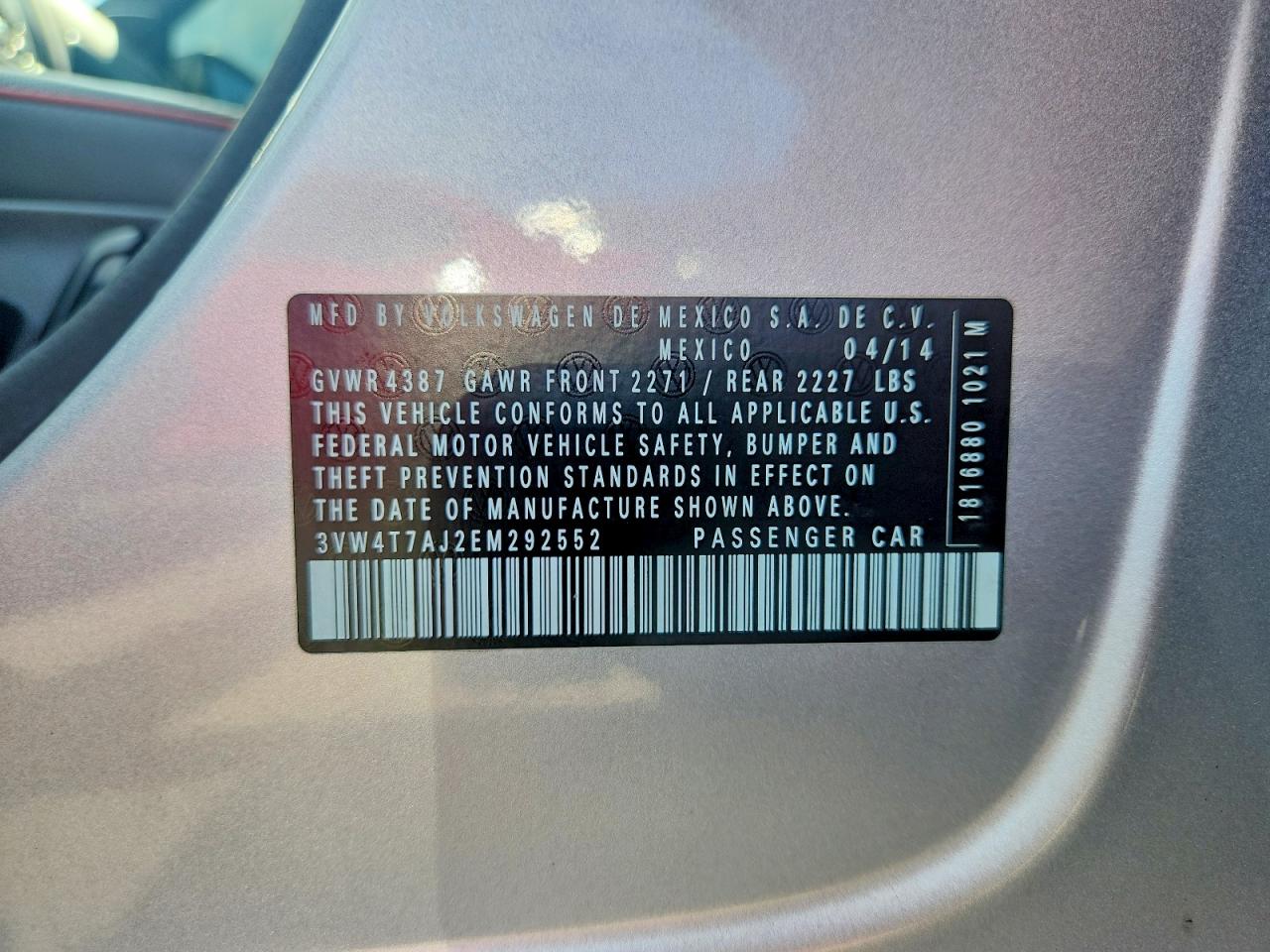 2014 Volkswagen Jetta Gli Silver vin: 3VW4T7AJ2EM292552