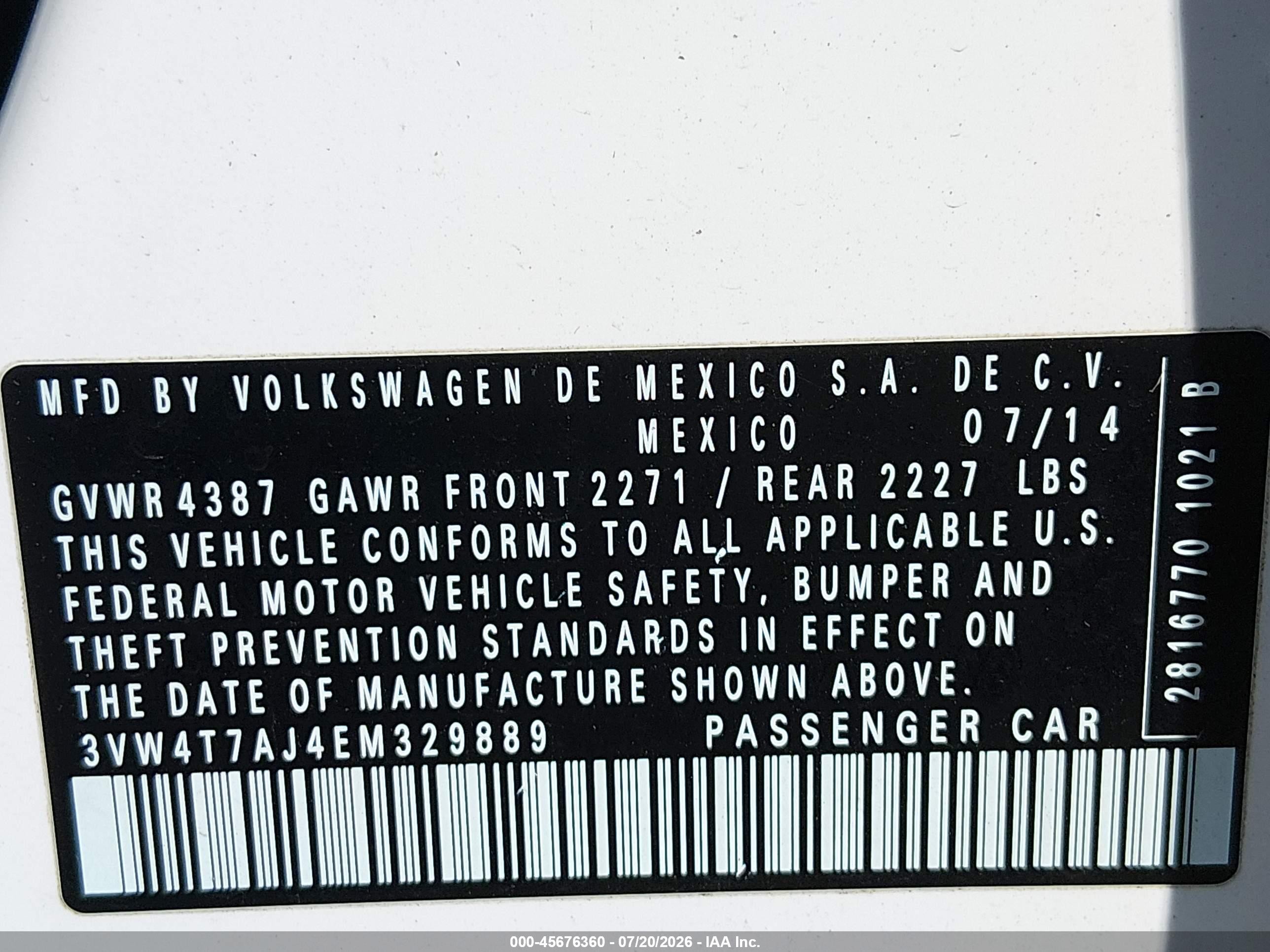 2014 Volkswagen Jetta Gli Edition 30 White vin: 3VW4T7AJ4EM329889