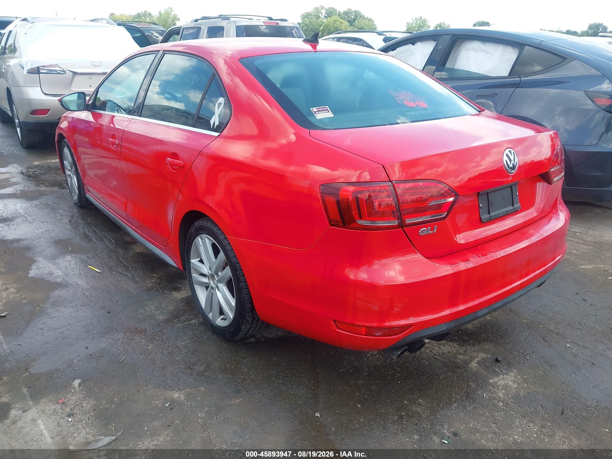 2013 Volkswagen Jetta Gli Красный vin: 3VW4T7AJ7DM306847