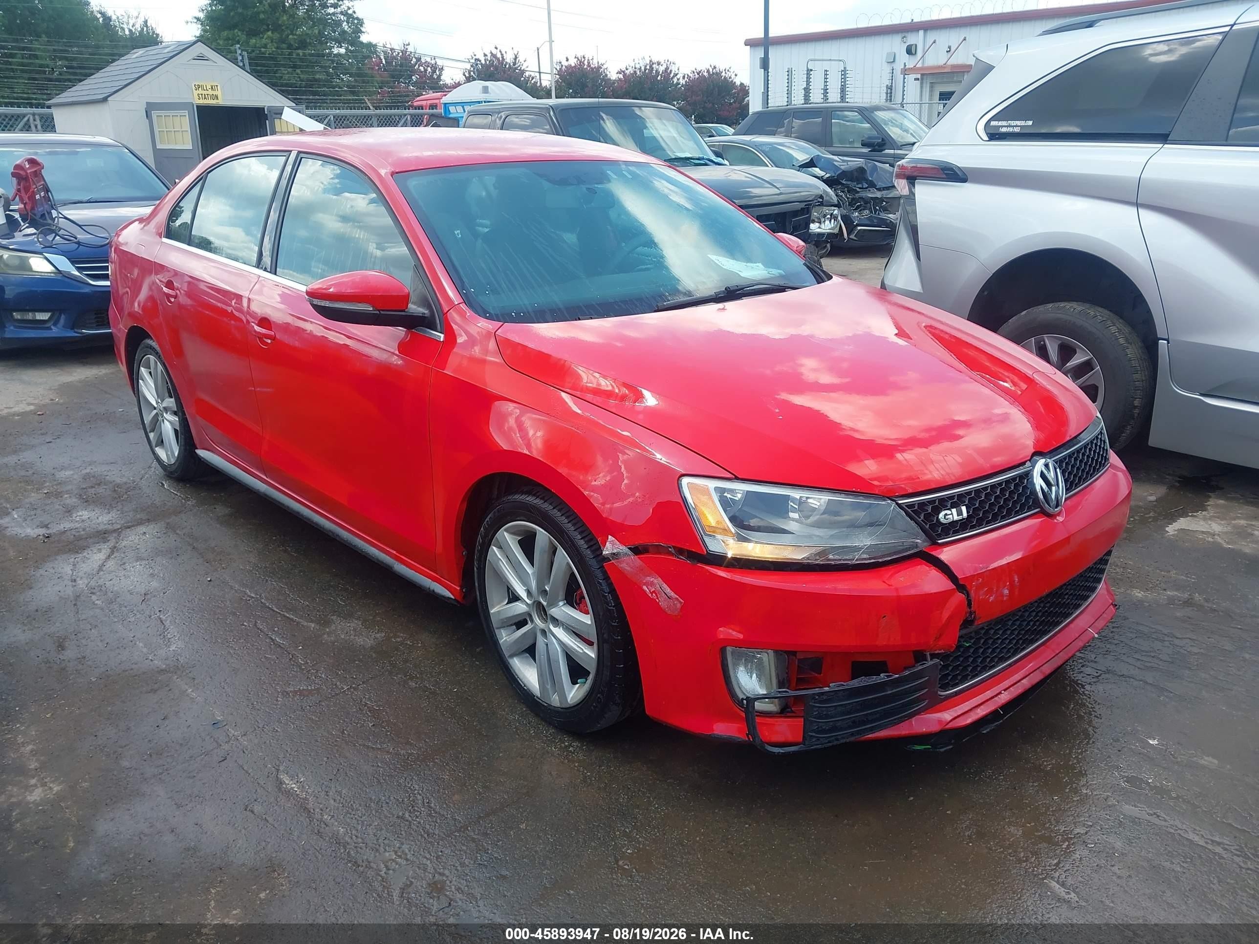 2013 Volkswagen Jetta Gli Red vin: 3VW4T7AJ7DM306847