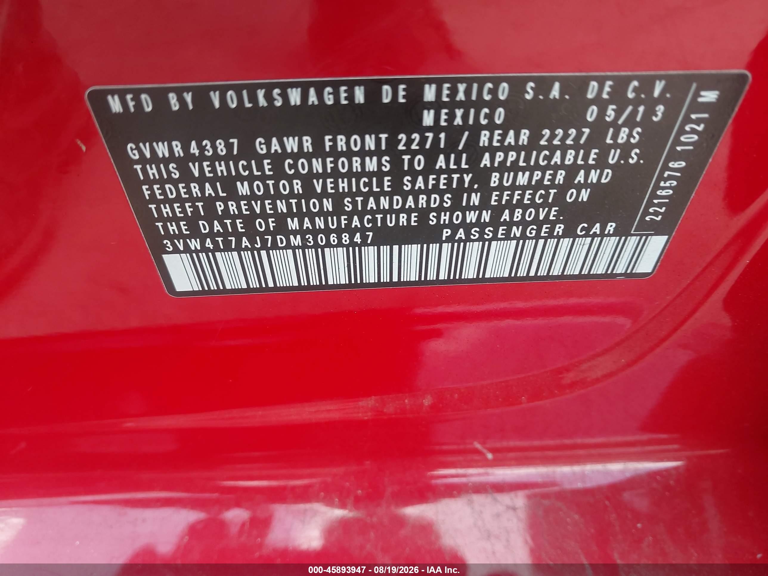 2013 Volkswagen Jetta Gli Красный vin: 3VW4T7AJ7DM306847
