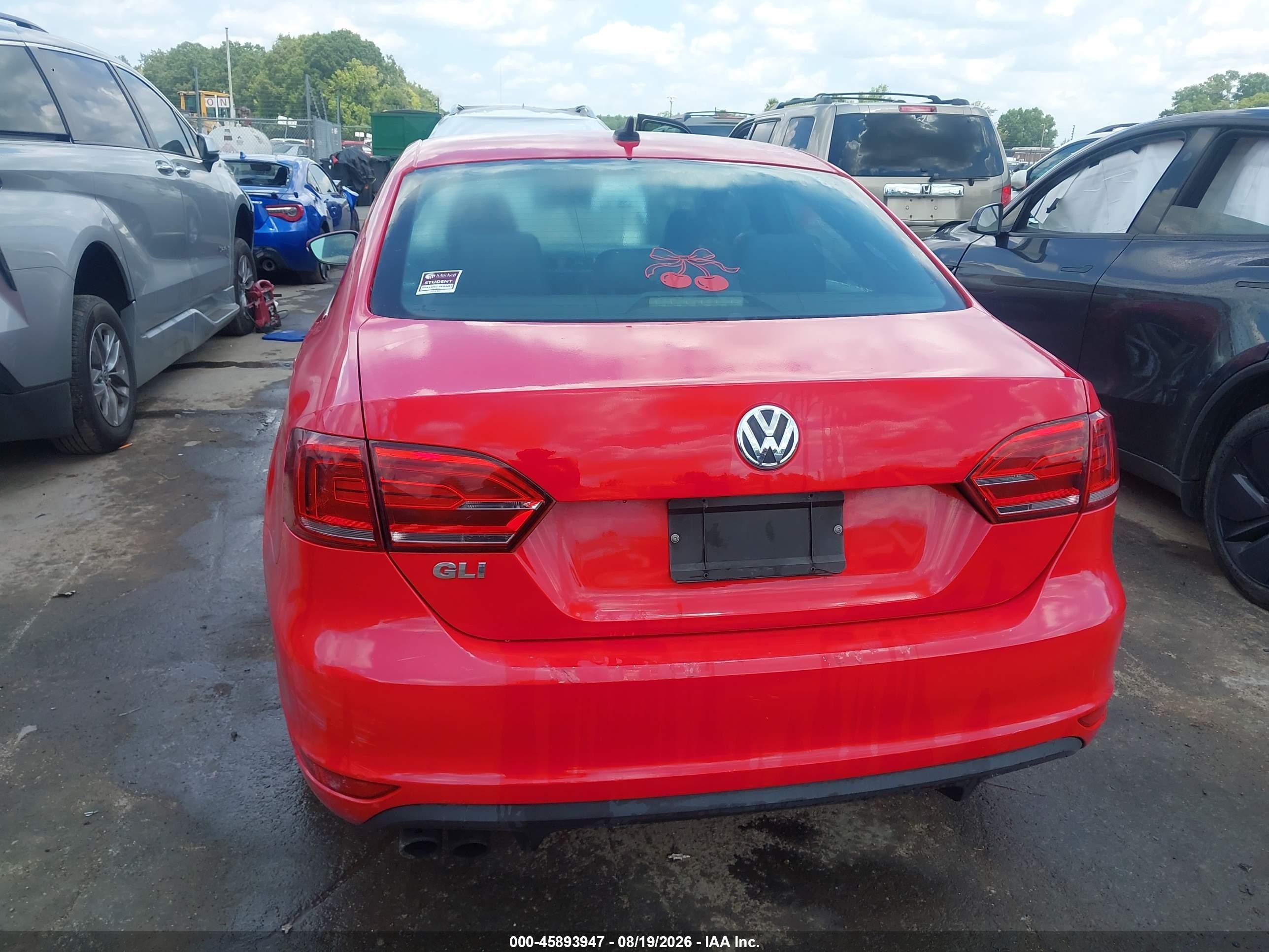 2013 Volkswagen Jetta Gli Красный vin: 3VW4T7AJ7DM306847