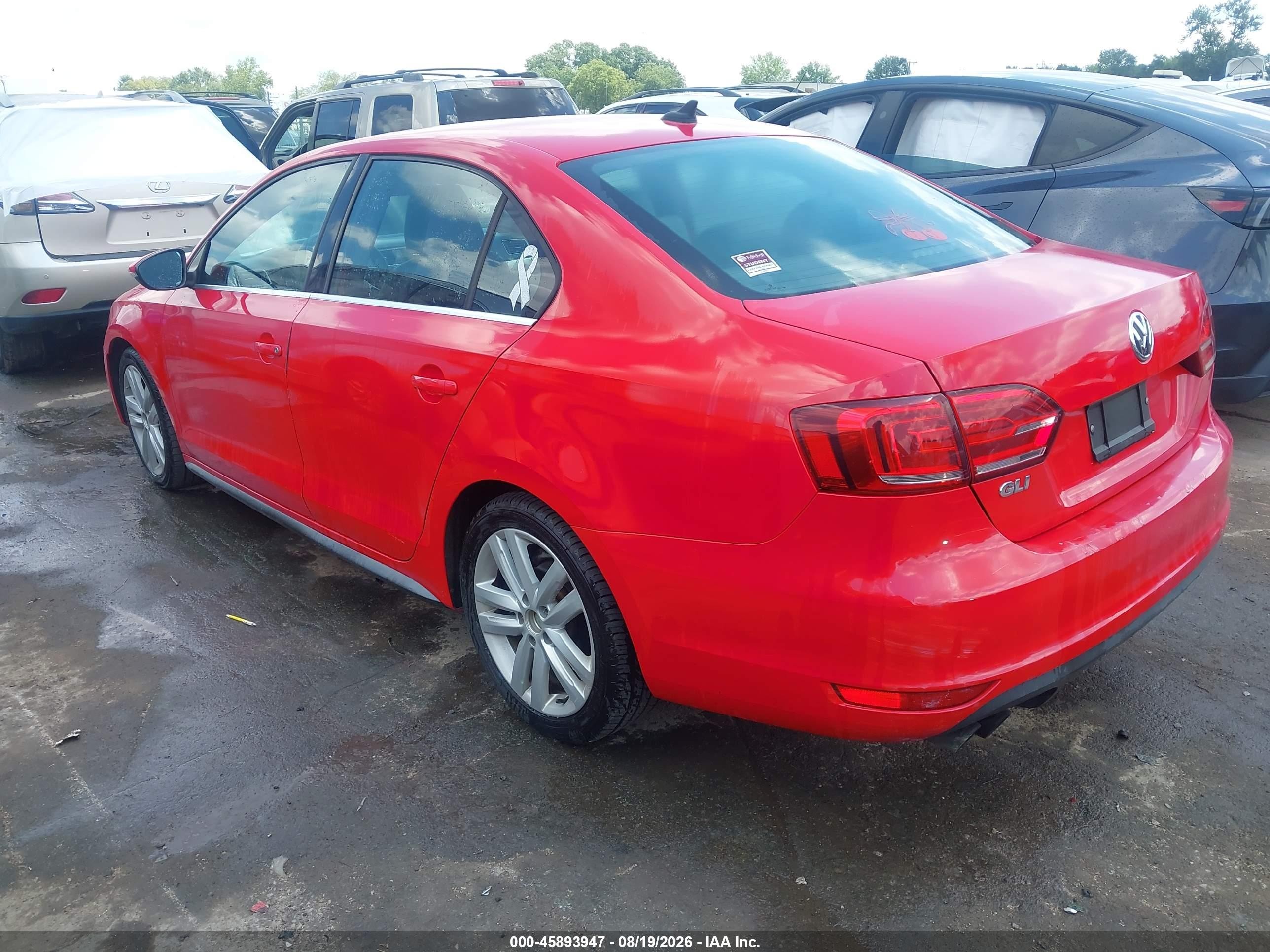 2013 Volkswagen Jetta Gli Красный vin: 3VW4T7AJ7DM306847