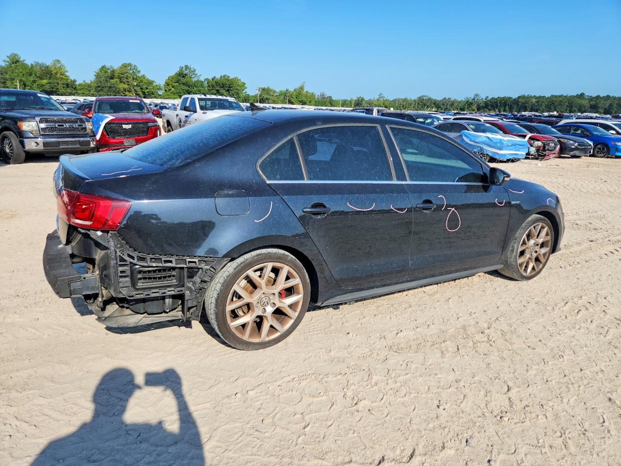 2014 Volkswagen Jetta Gli Black vin: 3VW4T7AJ7EM295463