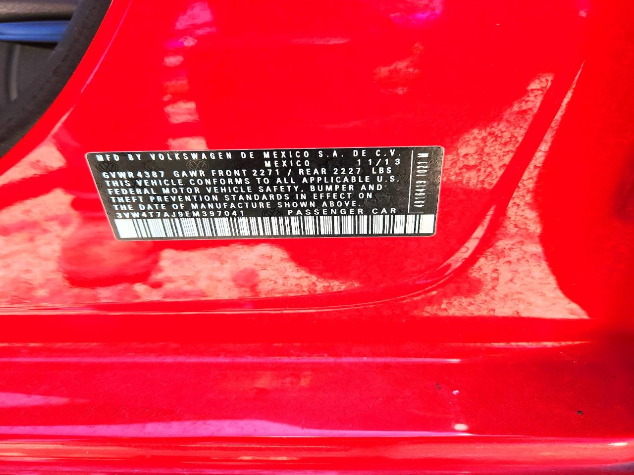 2014 Volkswagen Jetta Gli Red vin: 3VW4T7AJ9EM397041
