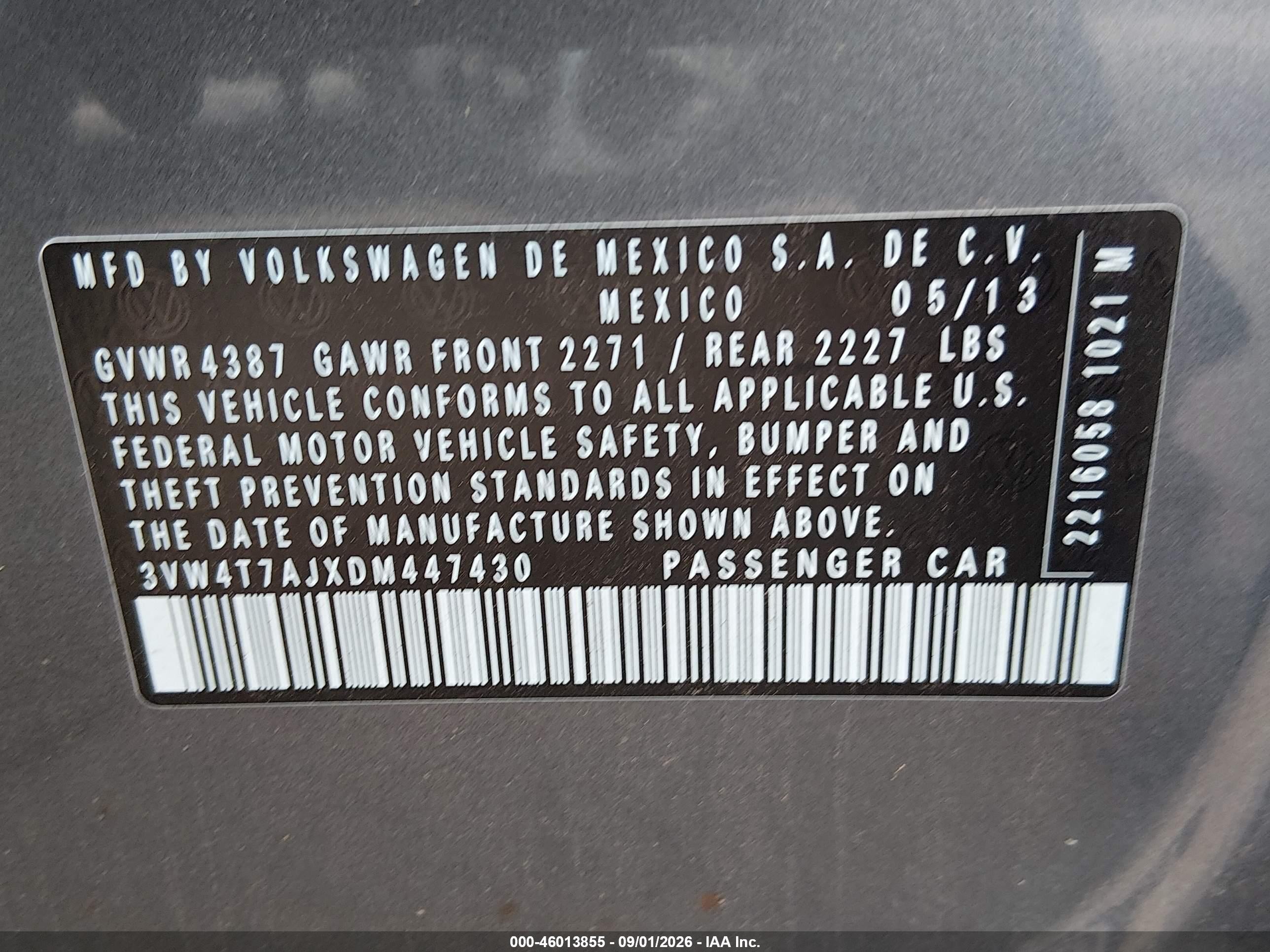2013 Volkswagen Jetta Gli Autobahn Gray vin: 3VW4T7AJXDM447430