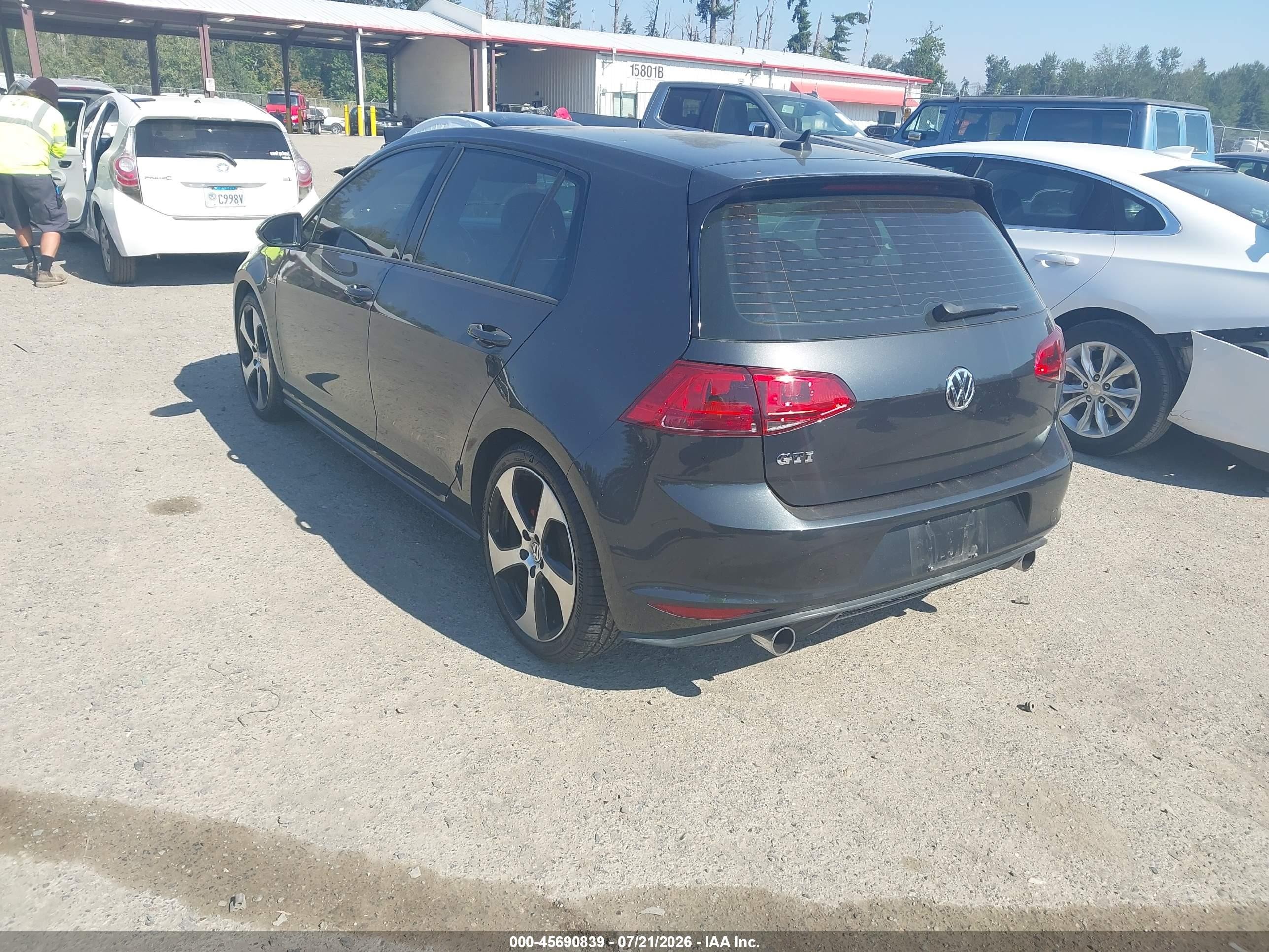 2015 Volkswagen Golf Gti 2.0t Autobahn 4-door Black vin: 3VW4T7AU6FM080720