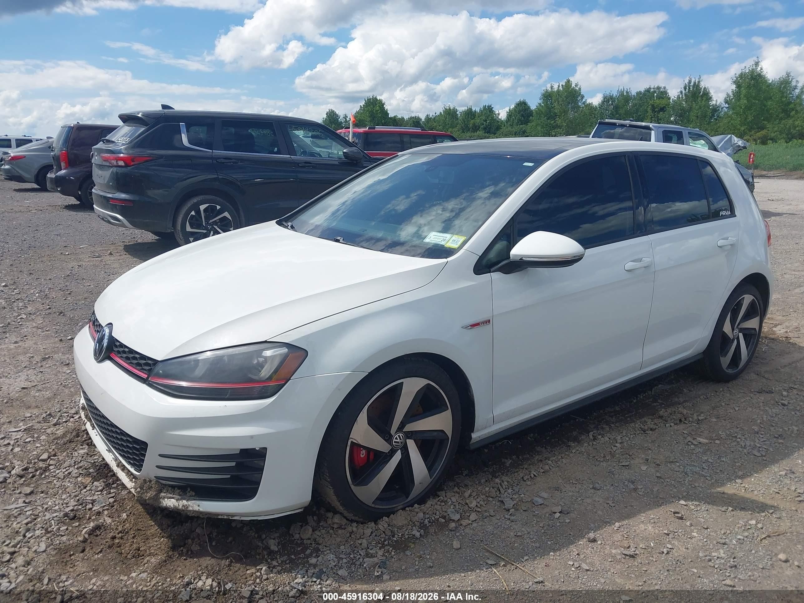2015 Volkswagen Golf Gti 2.0t Autobahn 4-door White vin: 3VW4T7AU7FM002575