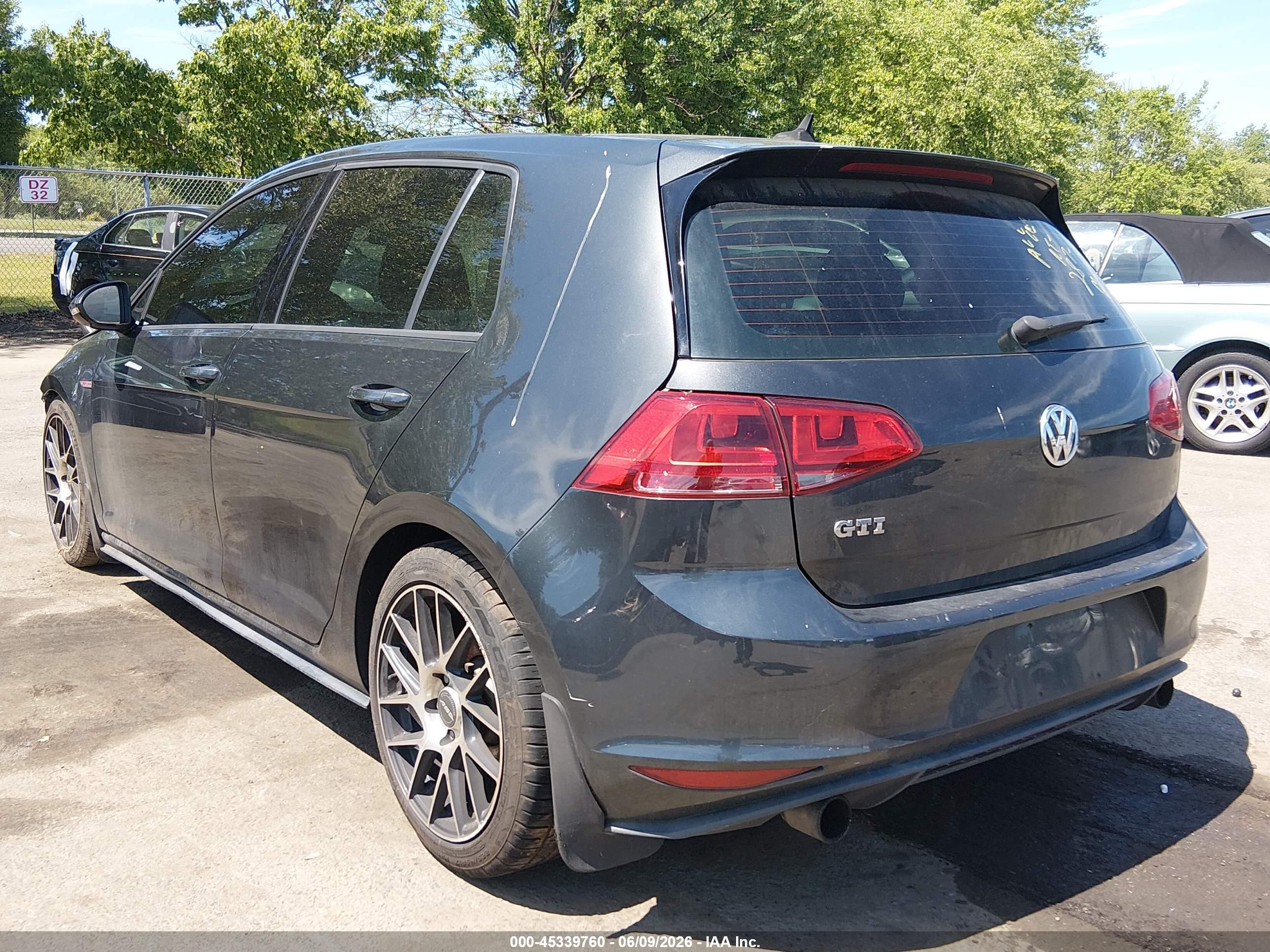 2015 Volkswagen Golf Gti 2.0t Autobahn 4-door Gray vin: 3VW4T7AU7FM033745