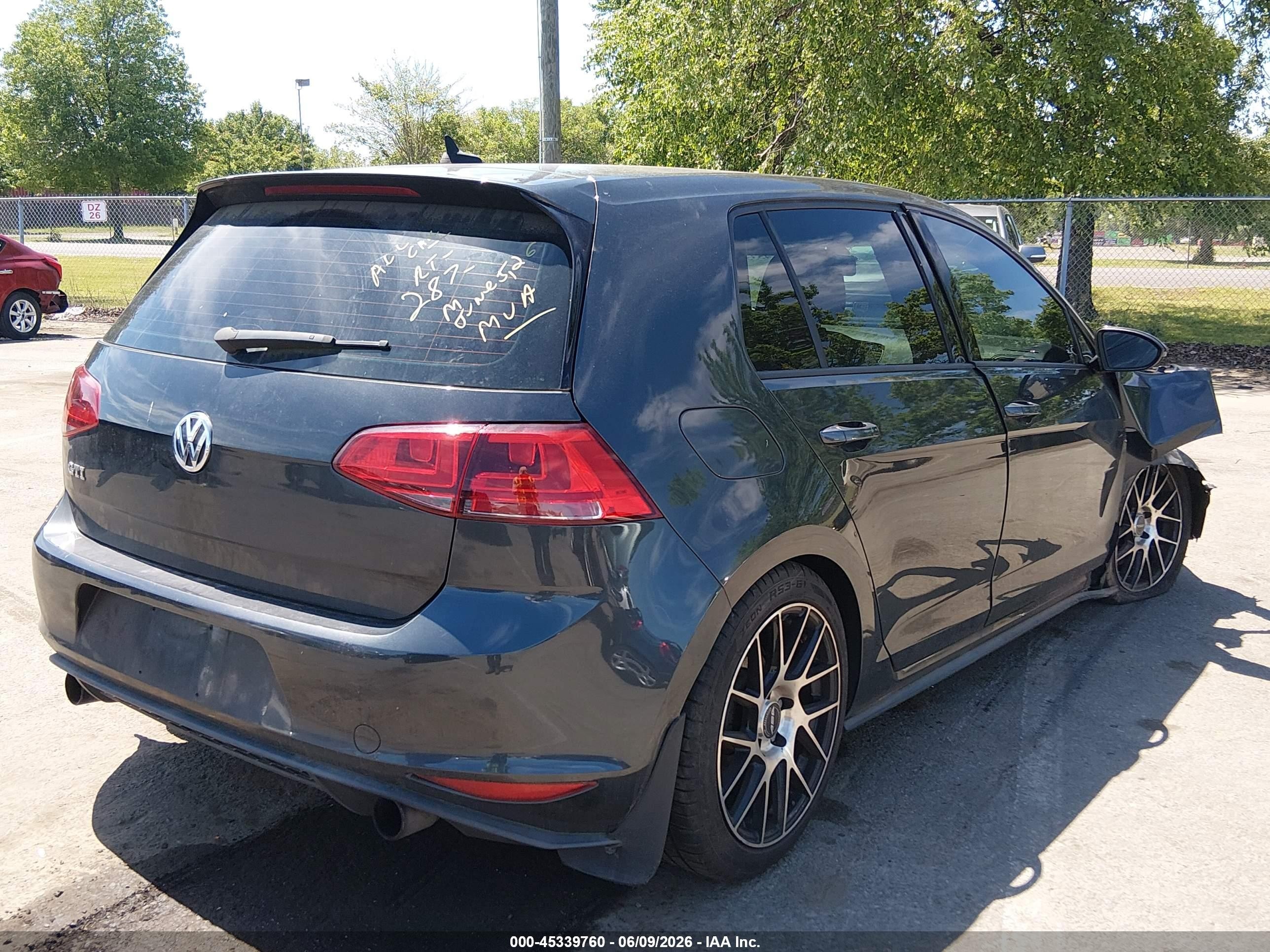 2015 Volkswagen Golf Gti 2.0t Autobahn 4-door Gray vin: 3VW4T7AU7FM033745