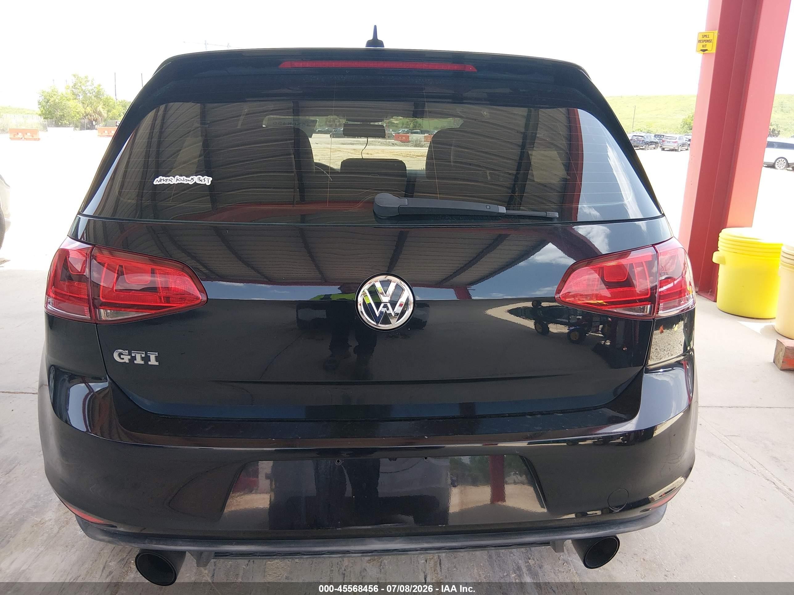 2015 Volkswagen Golf Gti 2.0t Autobahn 4-door Black vin: 3VW4T7AU8FM002665