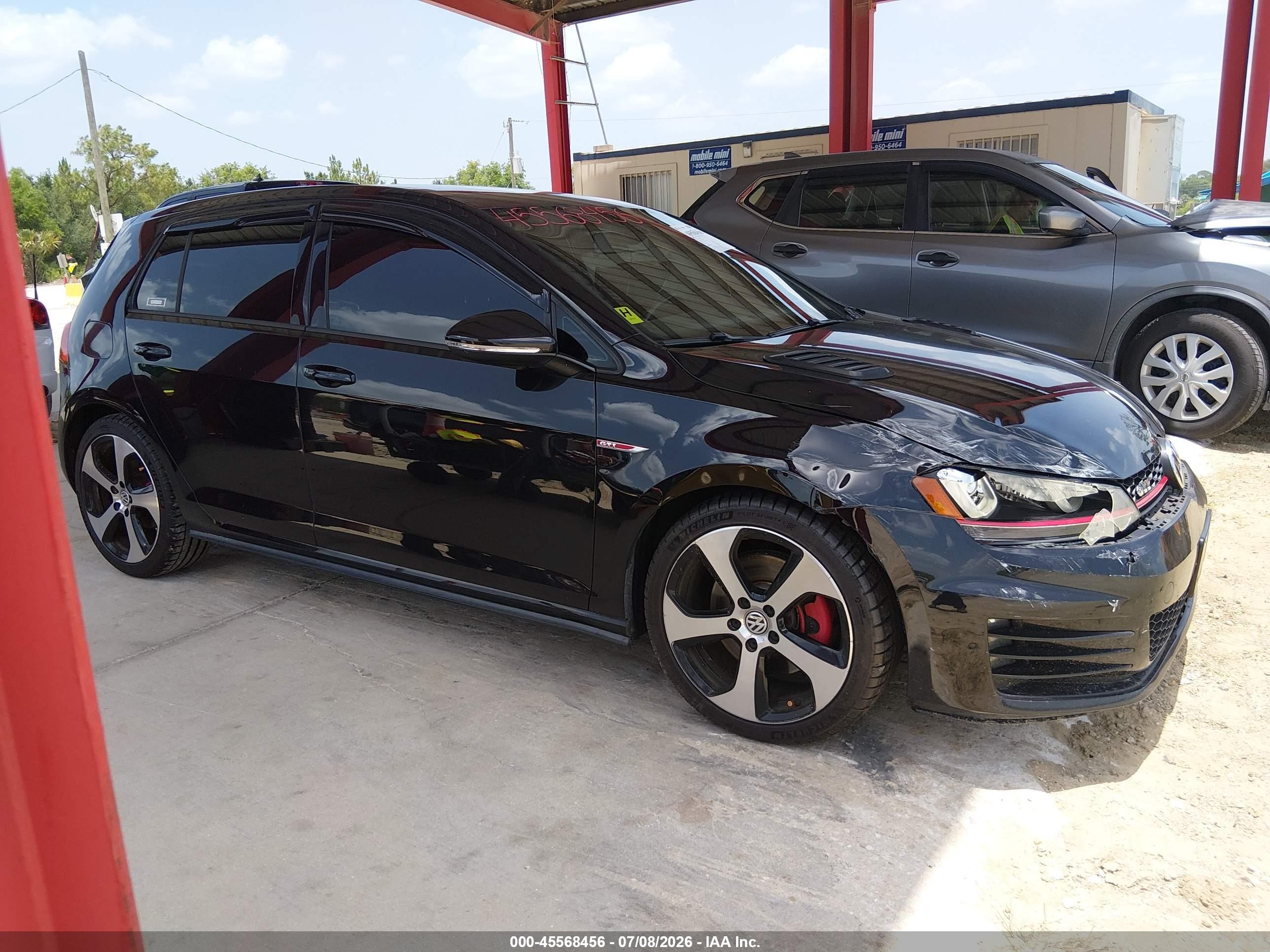 2015 Volkswagen Golf Gti 2.0t Autobahn 4-door Black vin: 3VW4T7AU8FM002665