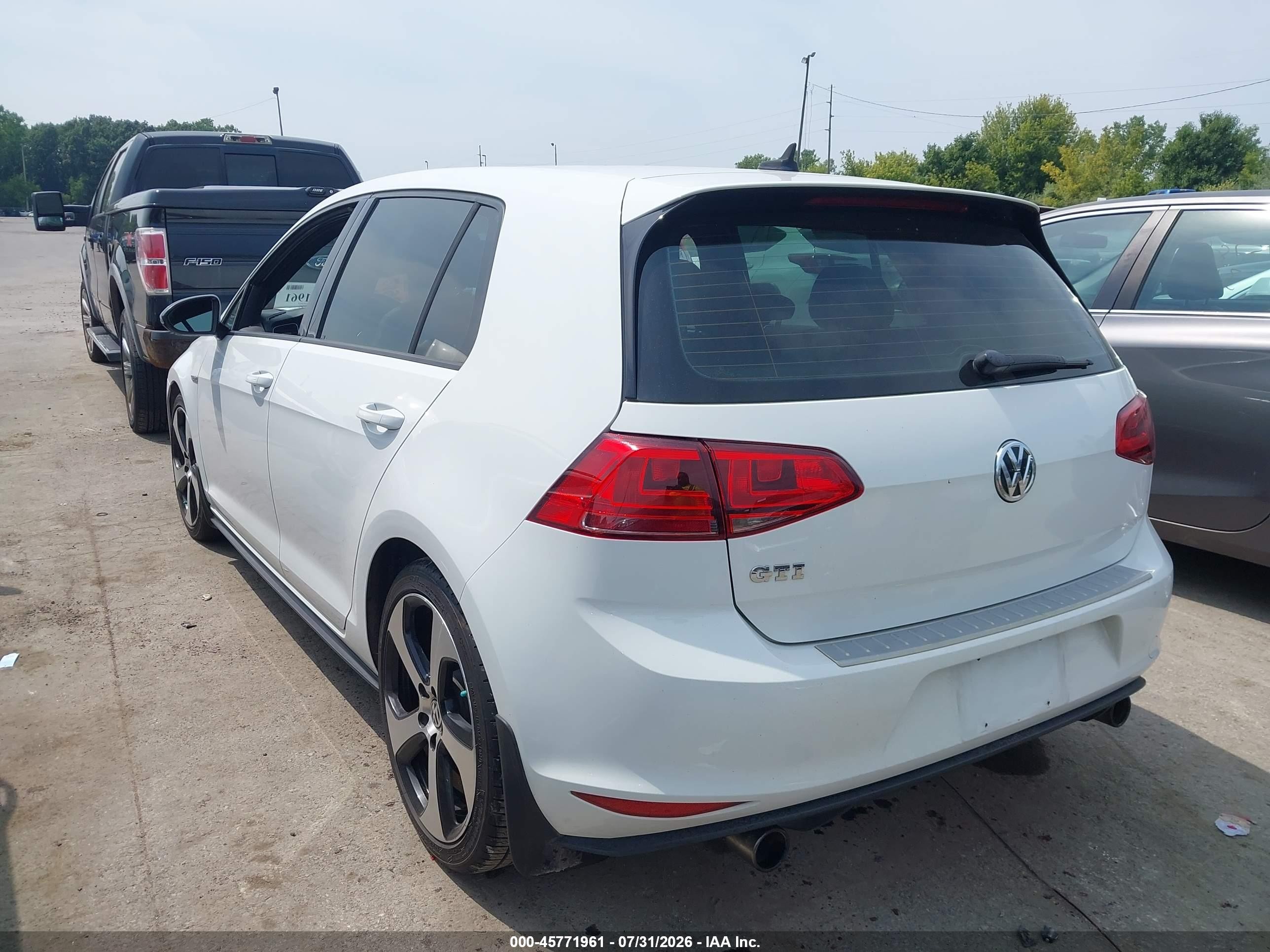 2015 Volkswagen Golf Gti 2.0t Autobahn 4-door White vin: 3VW4T7AU9FM003226