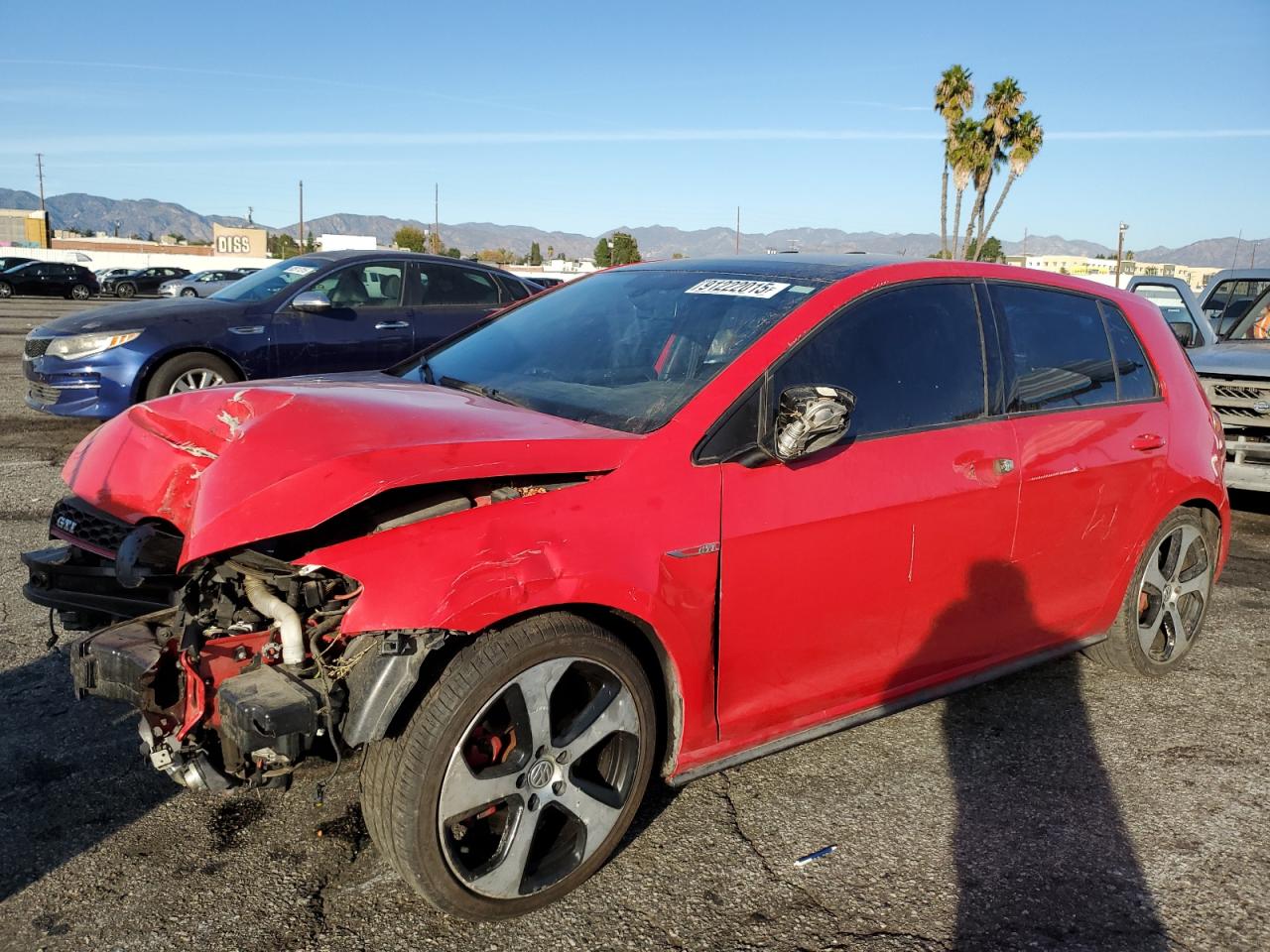 2015 Volkswagen Gti Red vin: 3VW4T7AU9FM008958