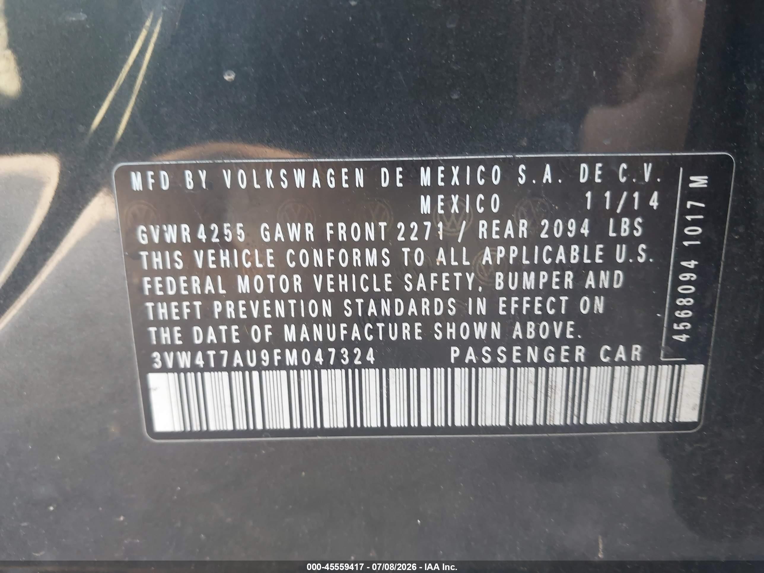 2015 Volkswagen Golf Gti 2.0t Se 4-door Gray vin: 3VW4T7AU9FM047324