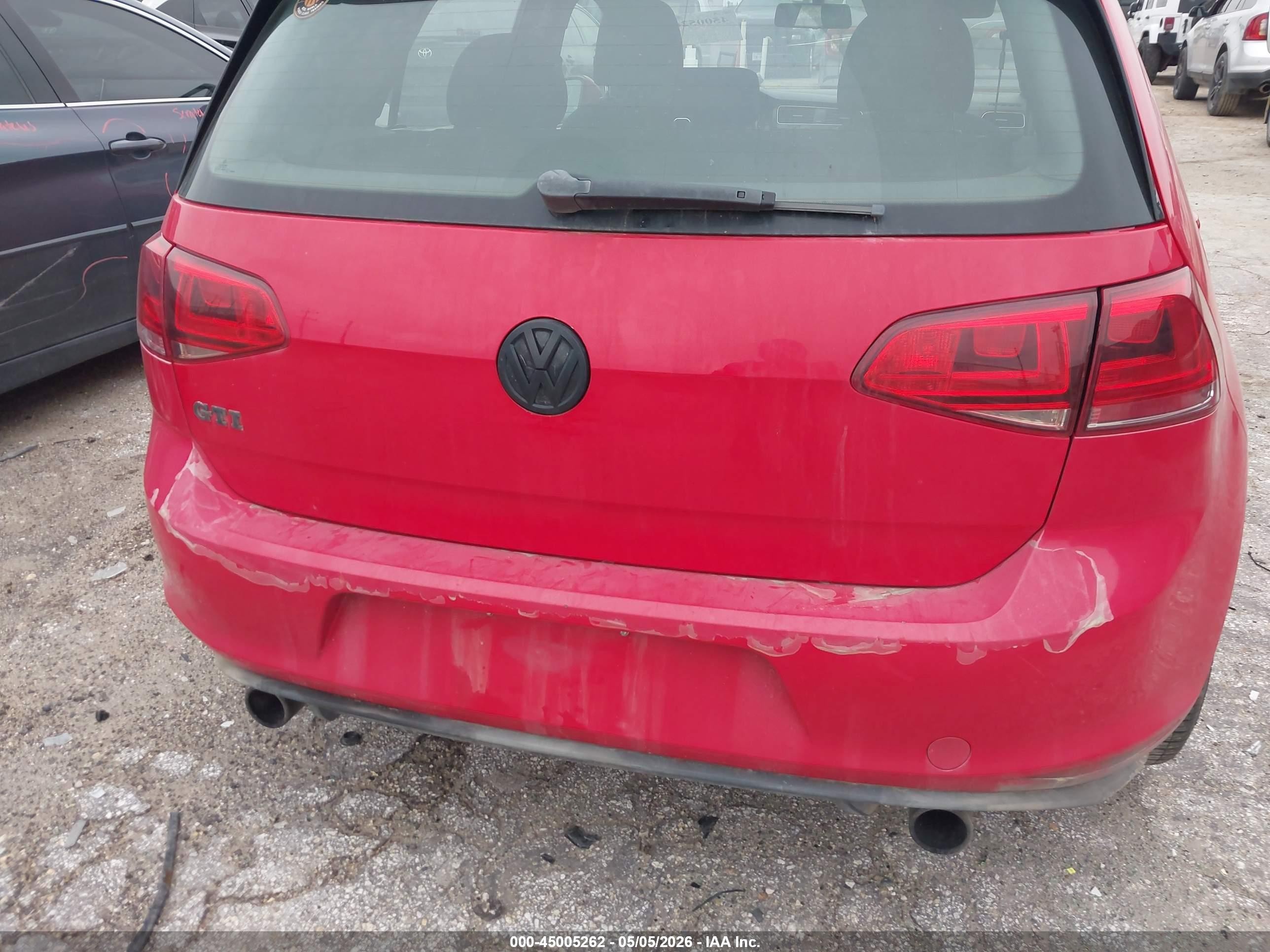 2015 Volkswagen Golf Gti 2.0t S 4-door Red vin: 3VW4T7AUXFM008175
