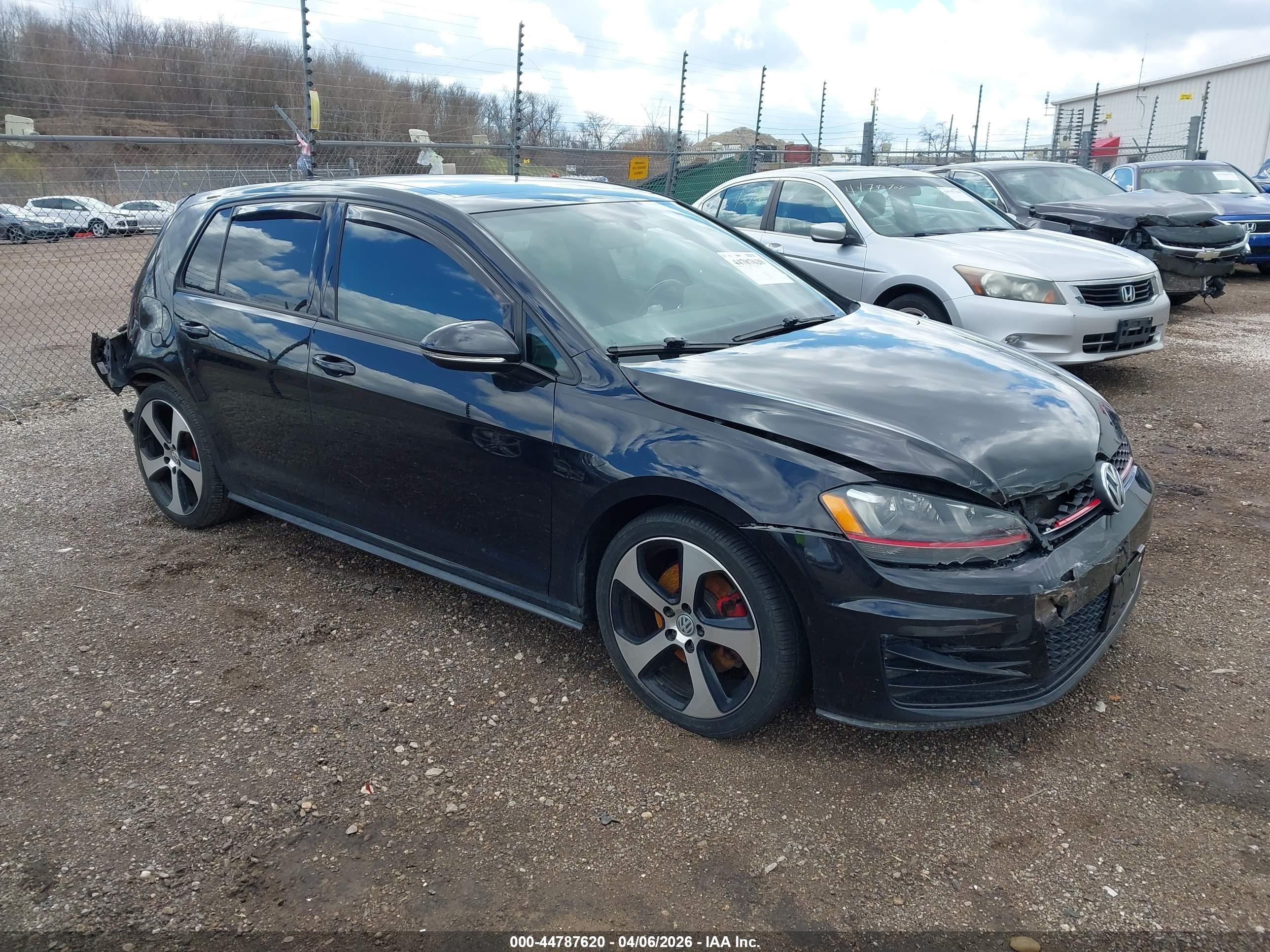 2015 Volkswagen Golf Gti 2.0t Autobahn 4-door Черный vin: 3VW4T7AUXFM017359