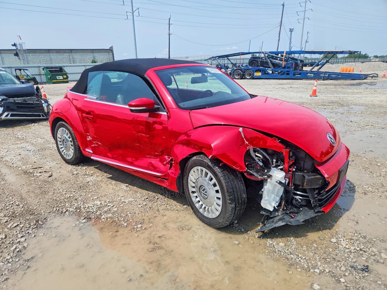 2015 Volkswagen Beetle 1.8t Red vin: 3VW517ATXFM800828