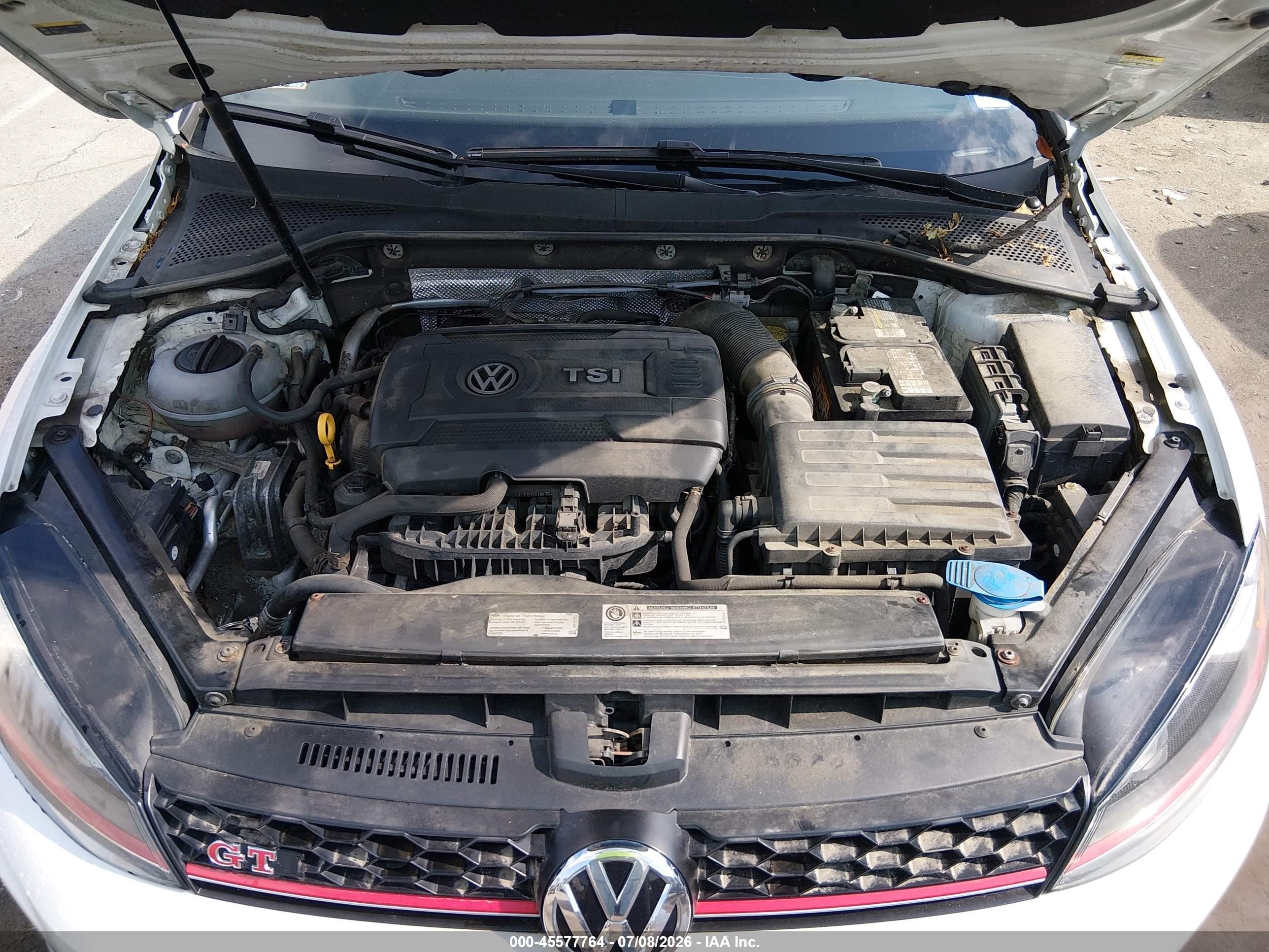 2015 Volkswagen Golf Gti 2.0t Autobahn W/performance Package 4-door White vin: 3VW547AU2FM098536